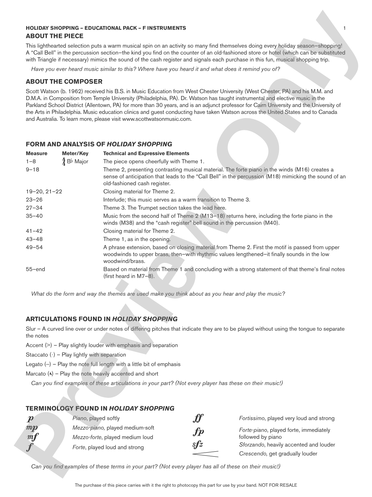 Holiday Shopping: F Educational Pack