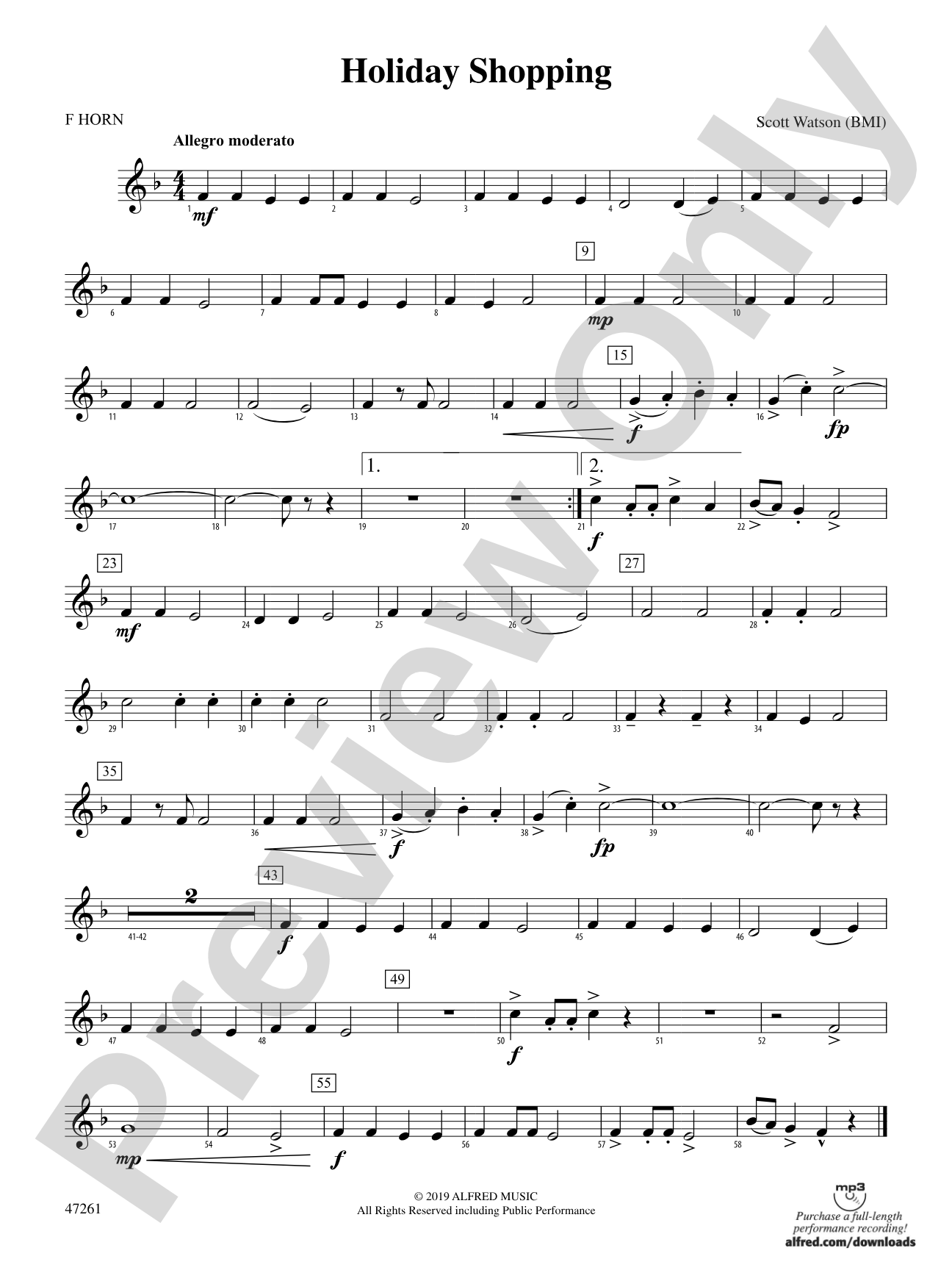Holiday Shopping: 1st F Horn