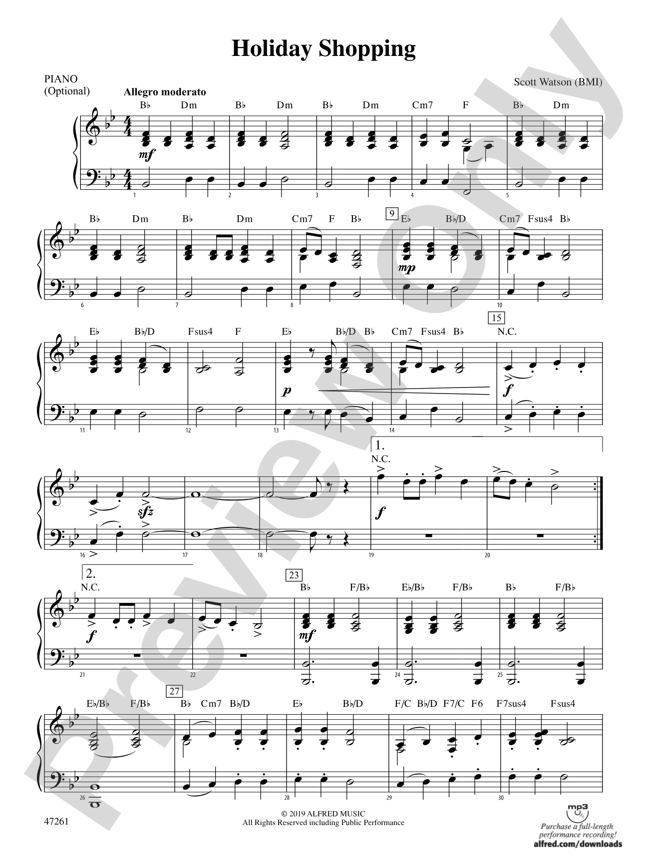 Holiday Shopping: Piano Accompaniment