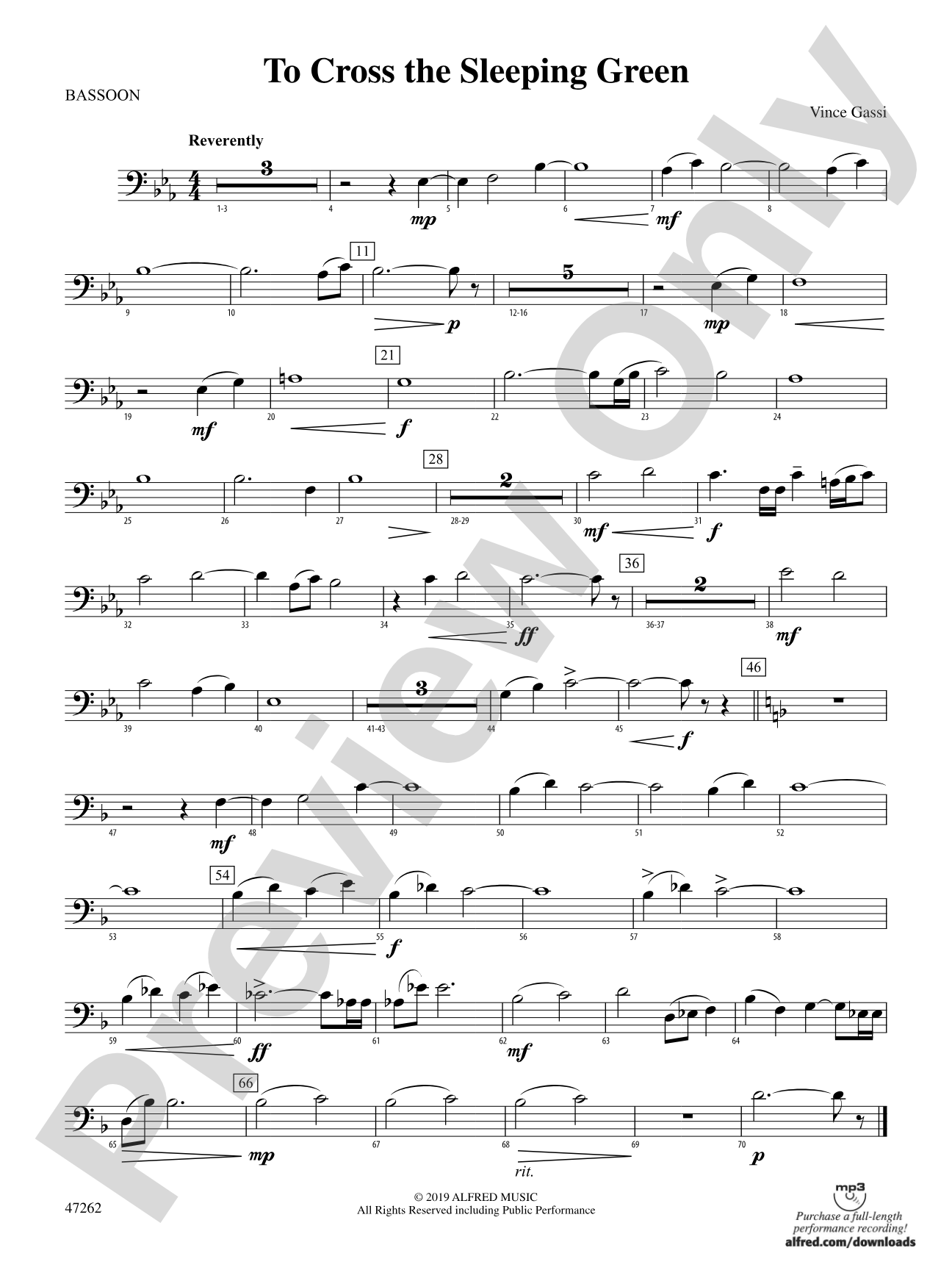 To Cross the Sleeping Green: Bassoon