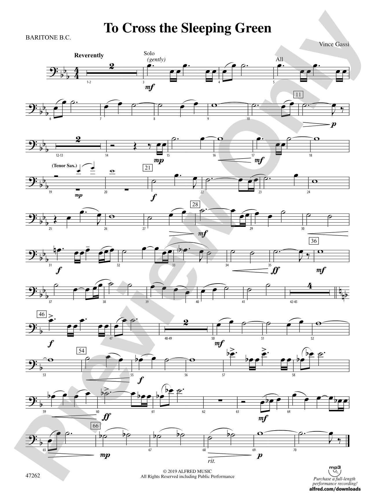 To Cross the Sleeping Green: Baritone B.C.