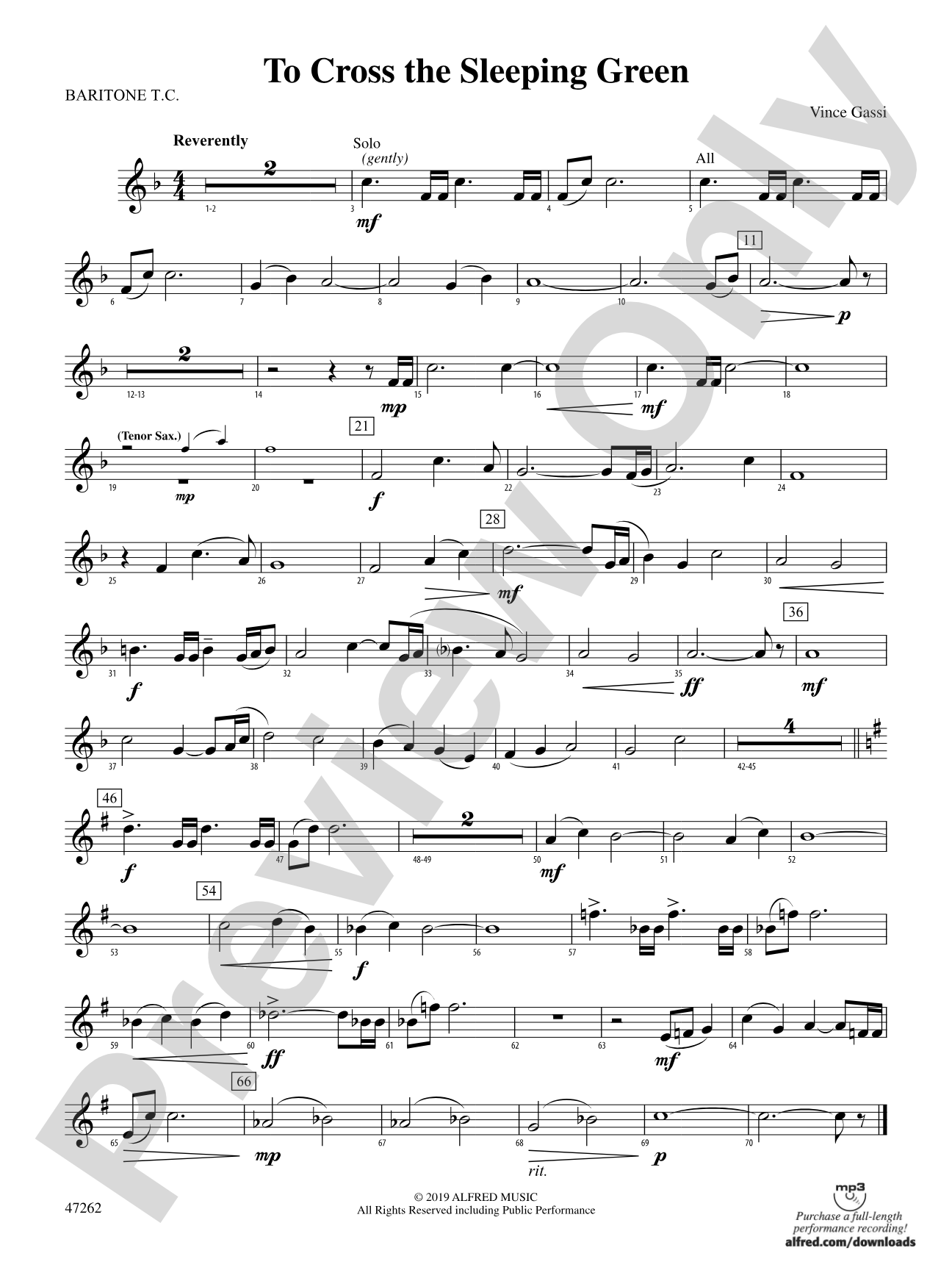 To Cross the Sleeping Green: Baritone T.C.