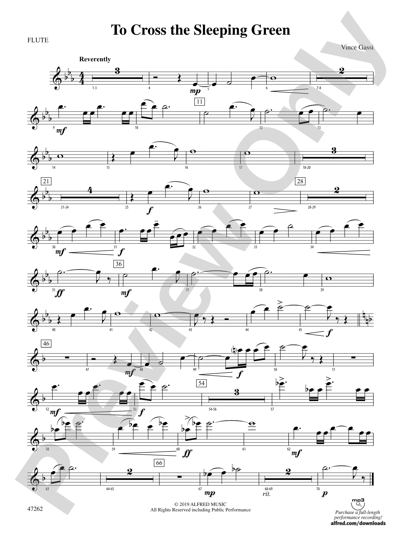 To Cross the Sleeping Green: Flute