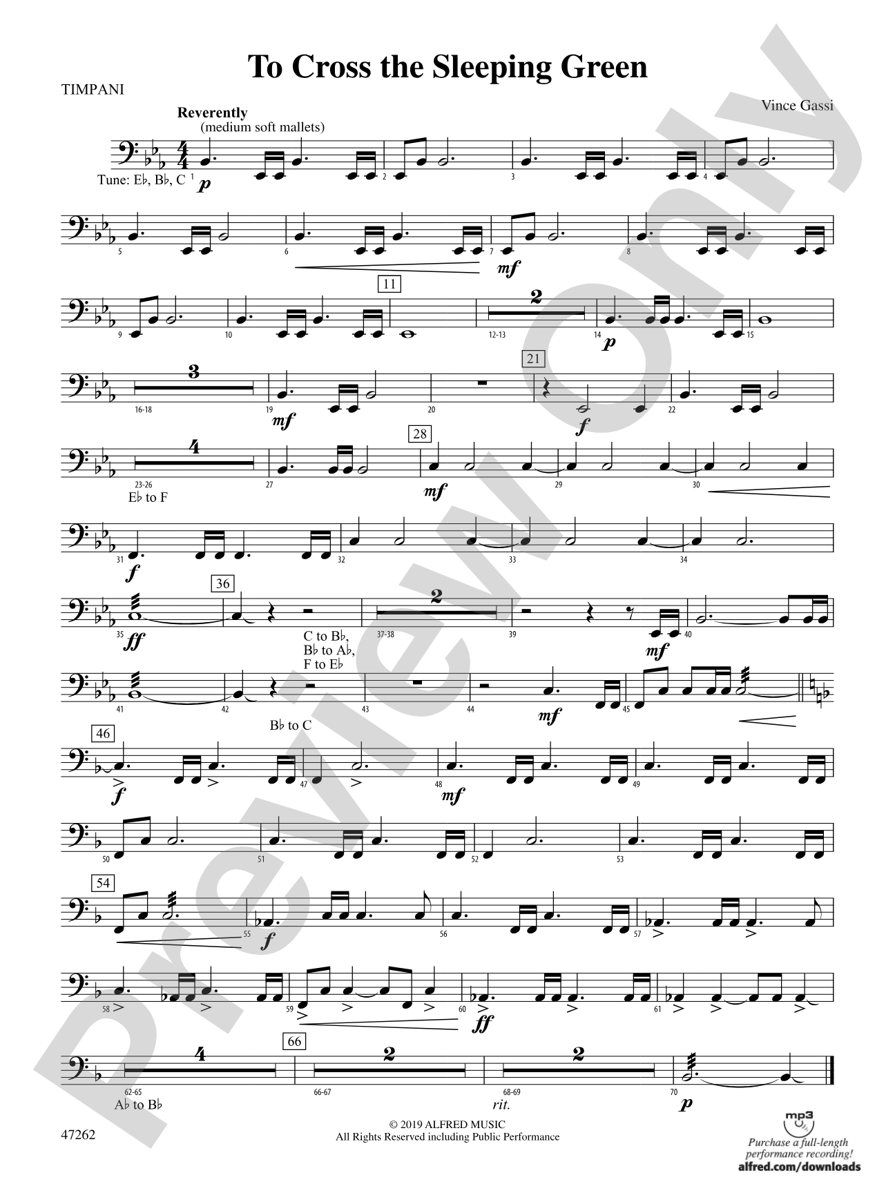 To Cross the Sleeping Green: Timpani
