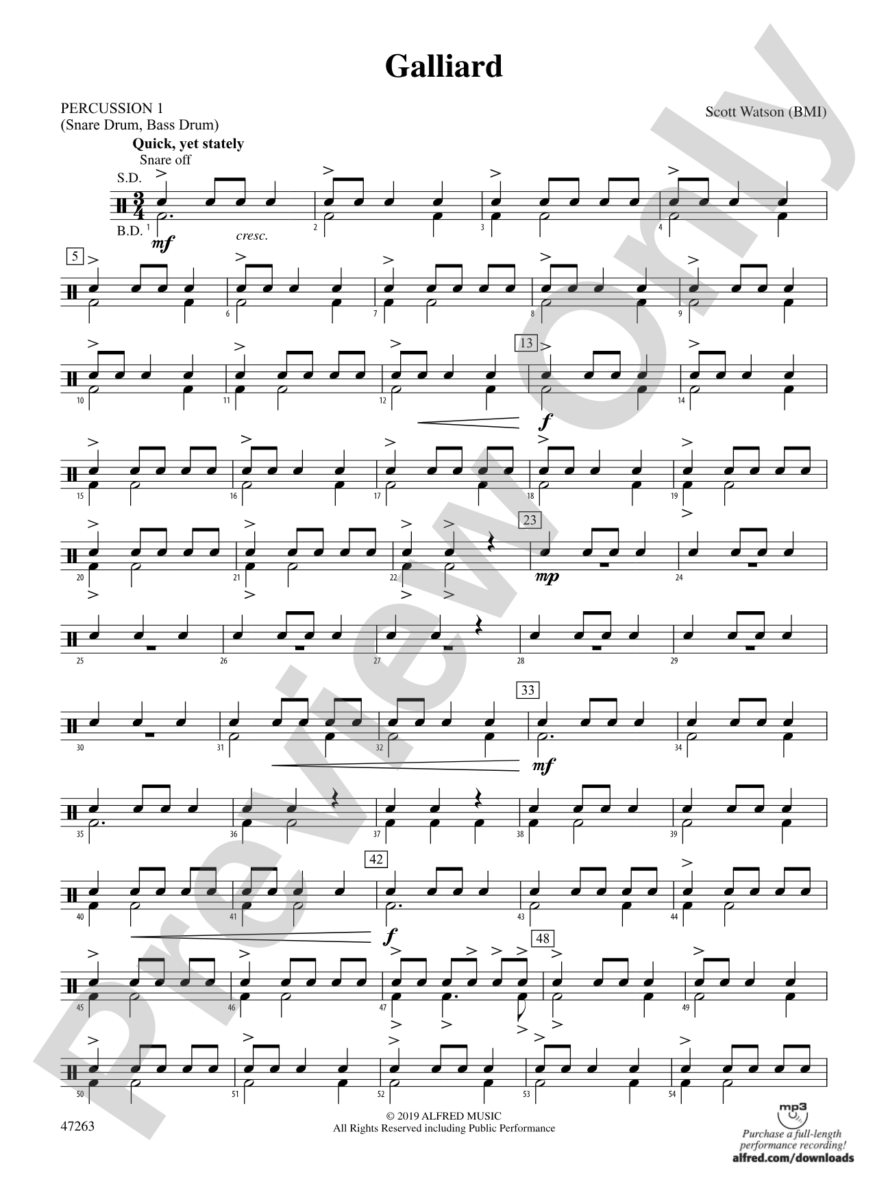 Galliard: 1st Percussion