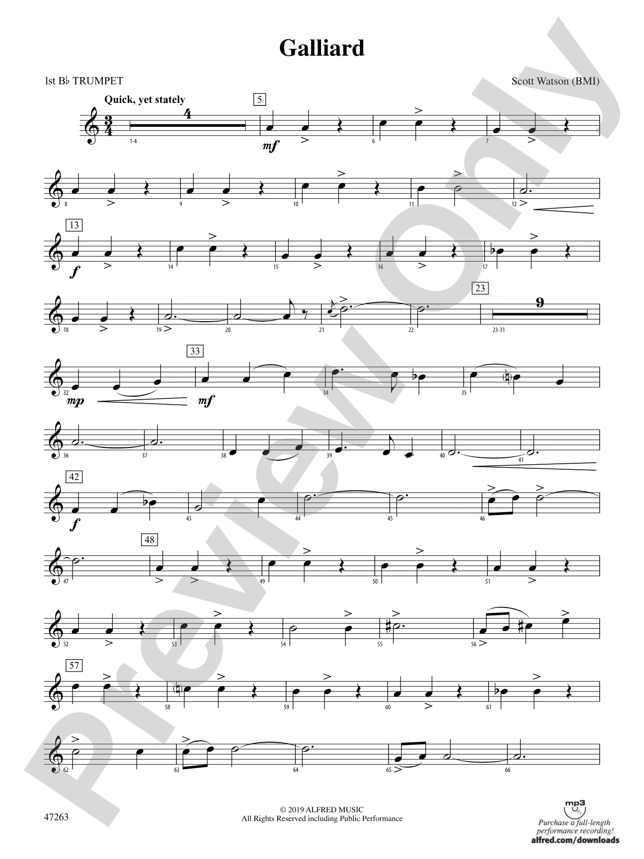 Galliard: 1st B-flat Trumpet