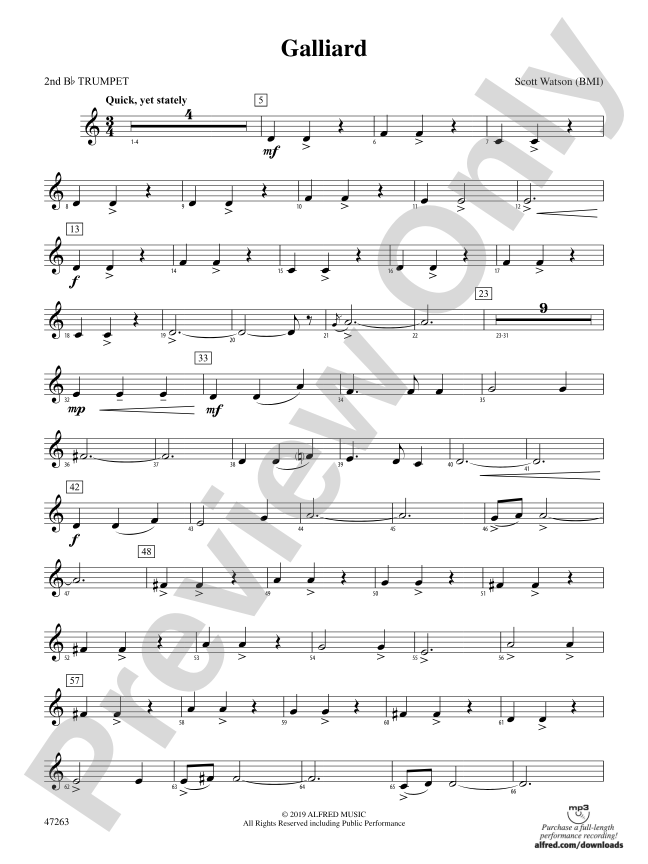 Galliard: 2nd B-flat Trumpet