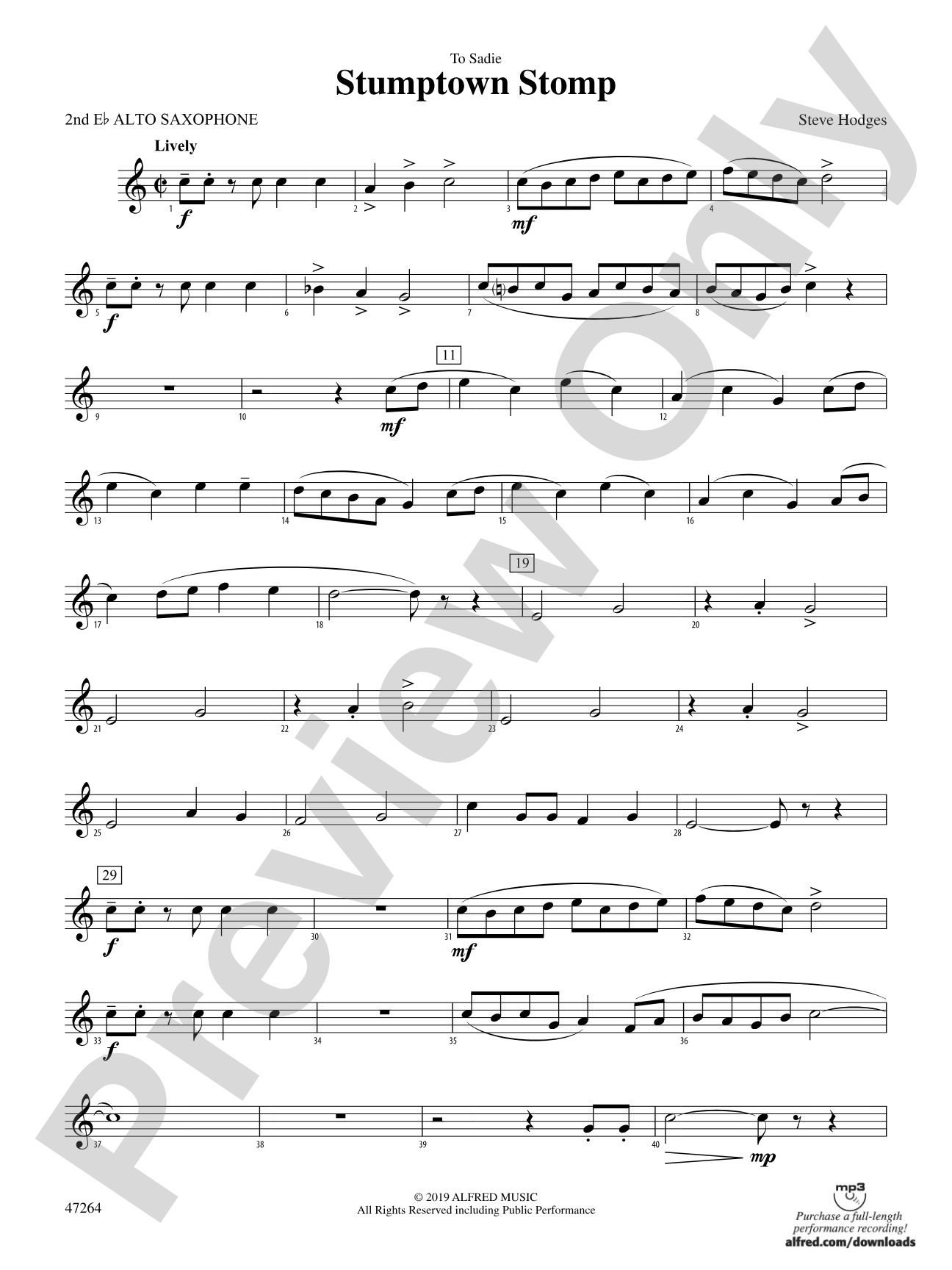 Stumptown Stomp: 2nd E-flat Alto Saxophone