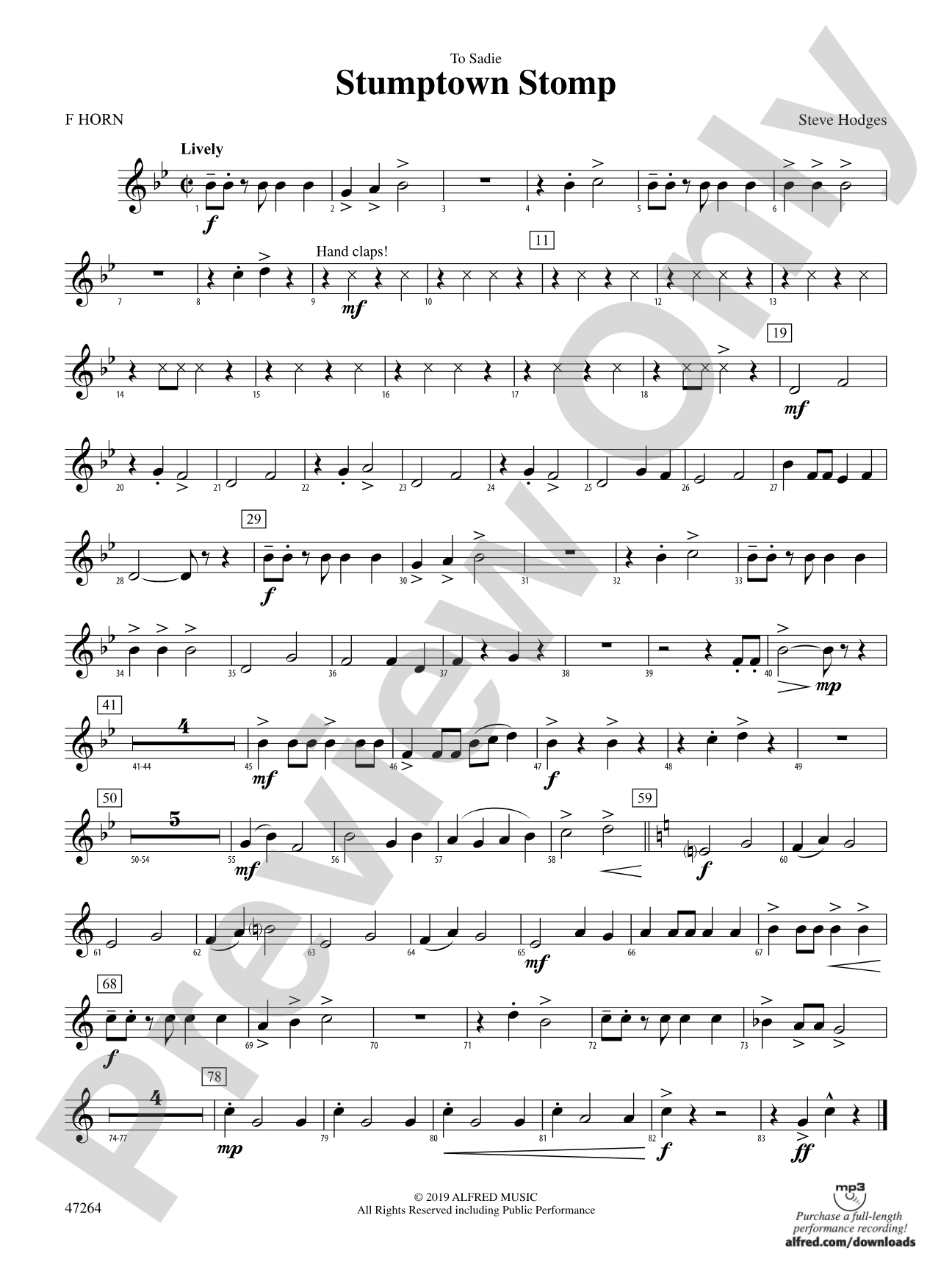 Stumptown Stomp: 1st F Horn