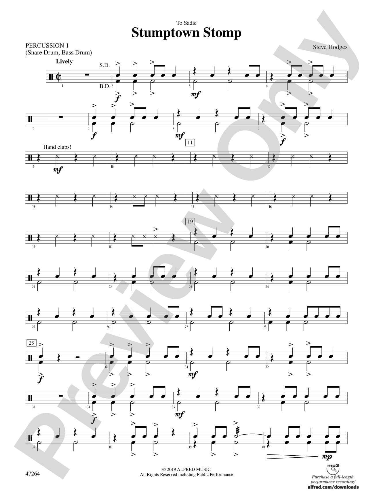 Stumptown Stomp: 1st Percussion