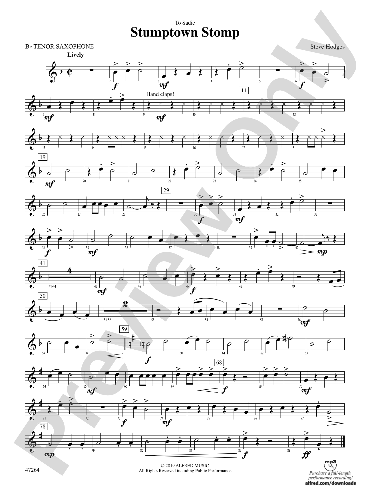 Stumptown Stomp: B-flat Tenor Saxophone