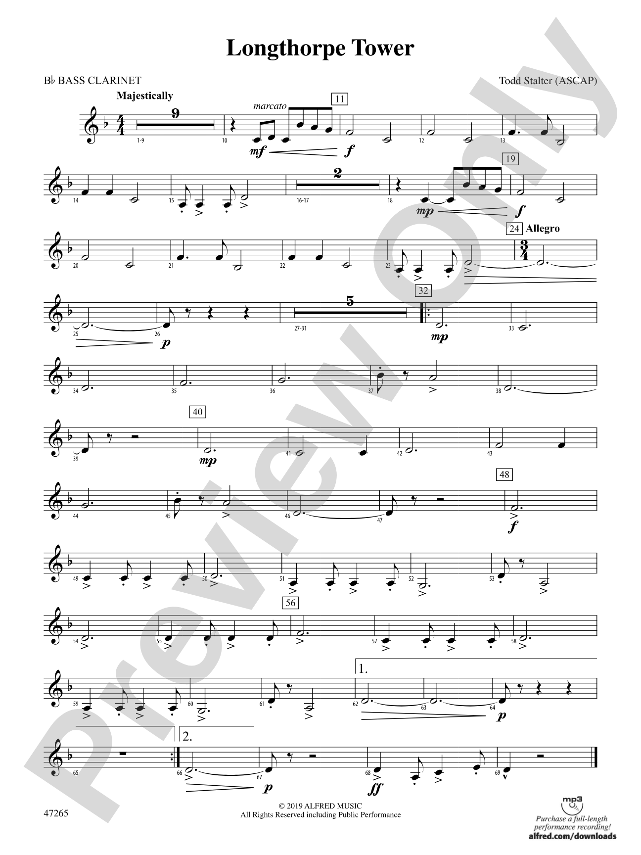 Longthorpe Tower: B-flat Bass Clarinet
