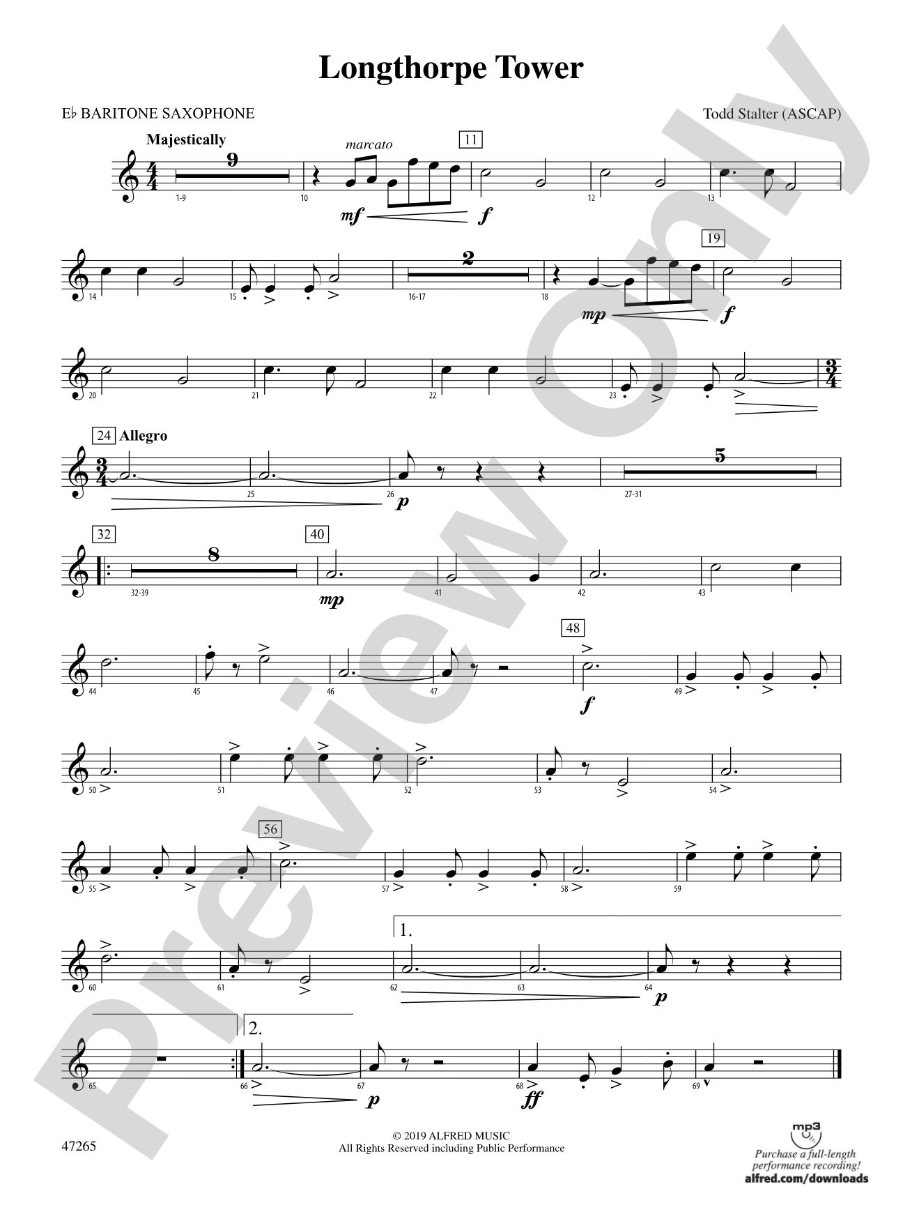 Longthorpe Tower: E-flat Baritone Saxophone