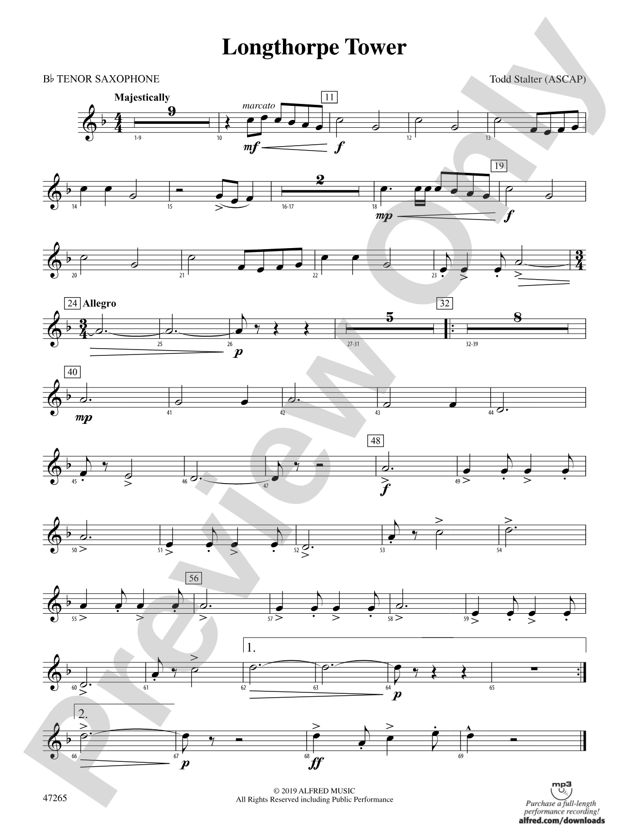 Longthorpe Tower: B-flat Tenor Saxophone
