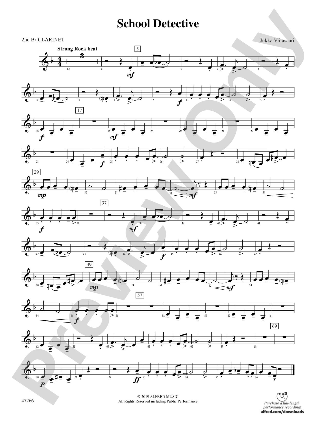 School Detective: 2nd B-flat Clarinet