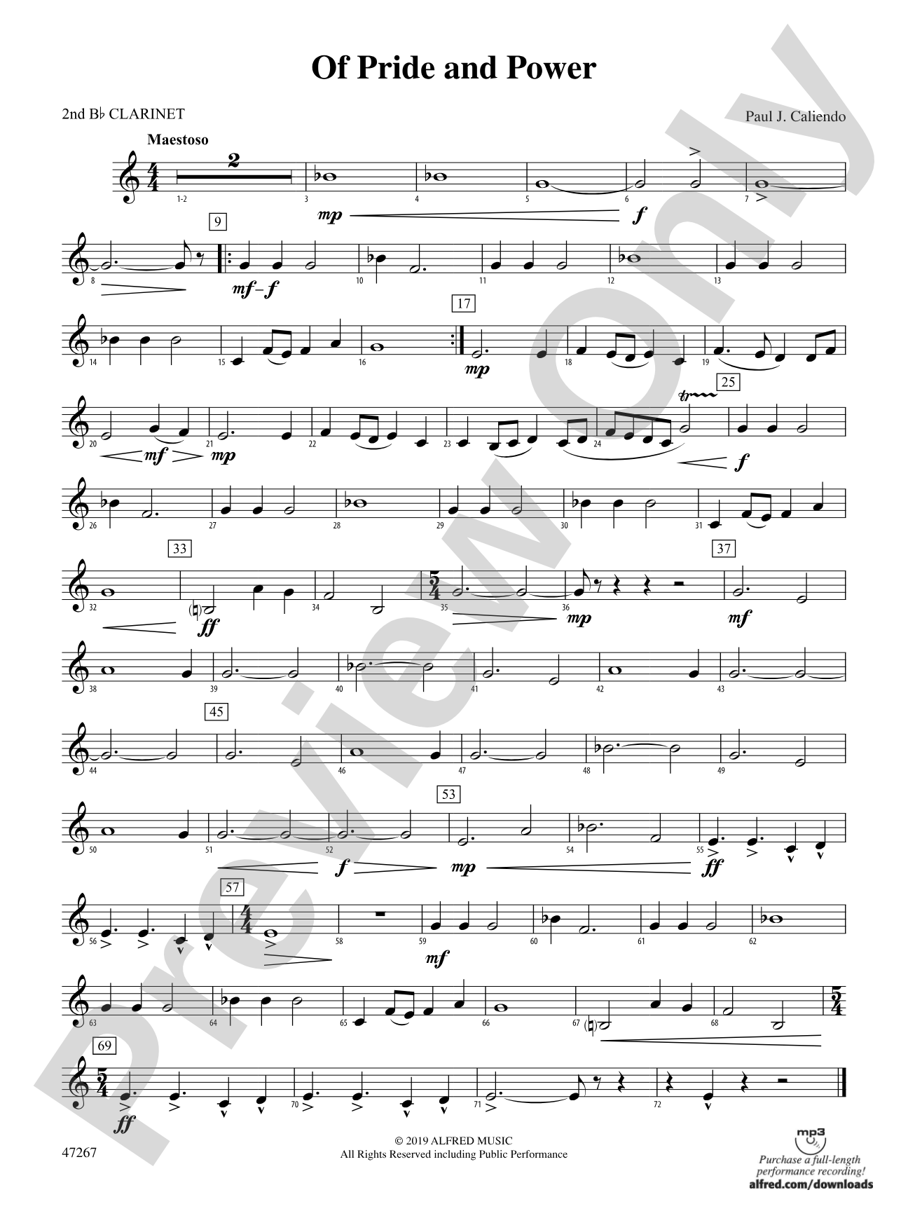 Of Pride and Power: 2nd B-flat Clarinet
