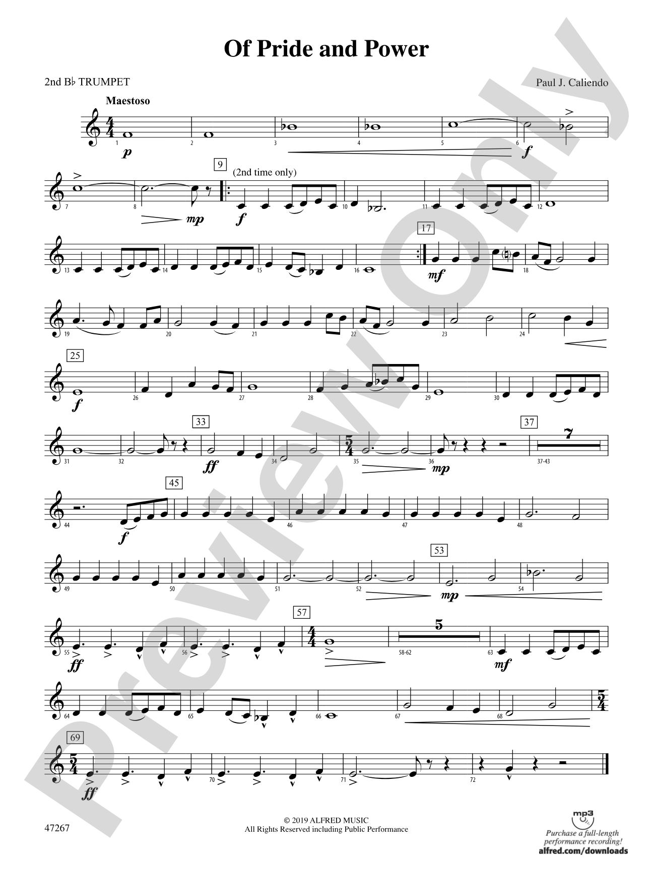 Of Pride and Power: 2nd B-flat Trumpet