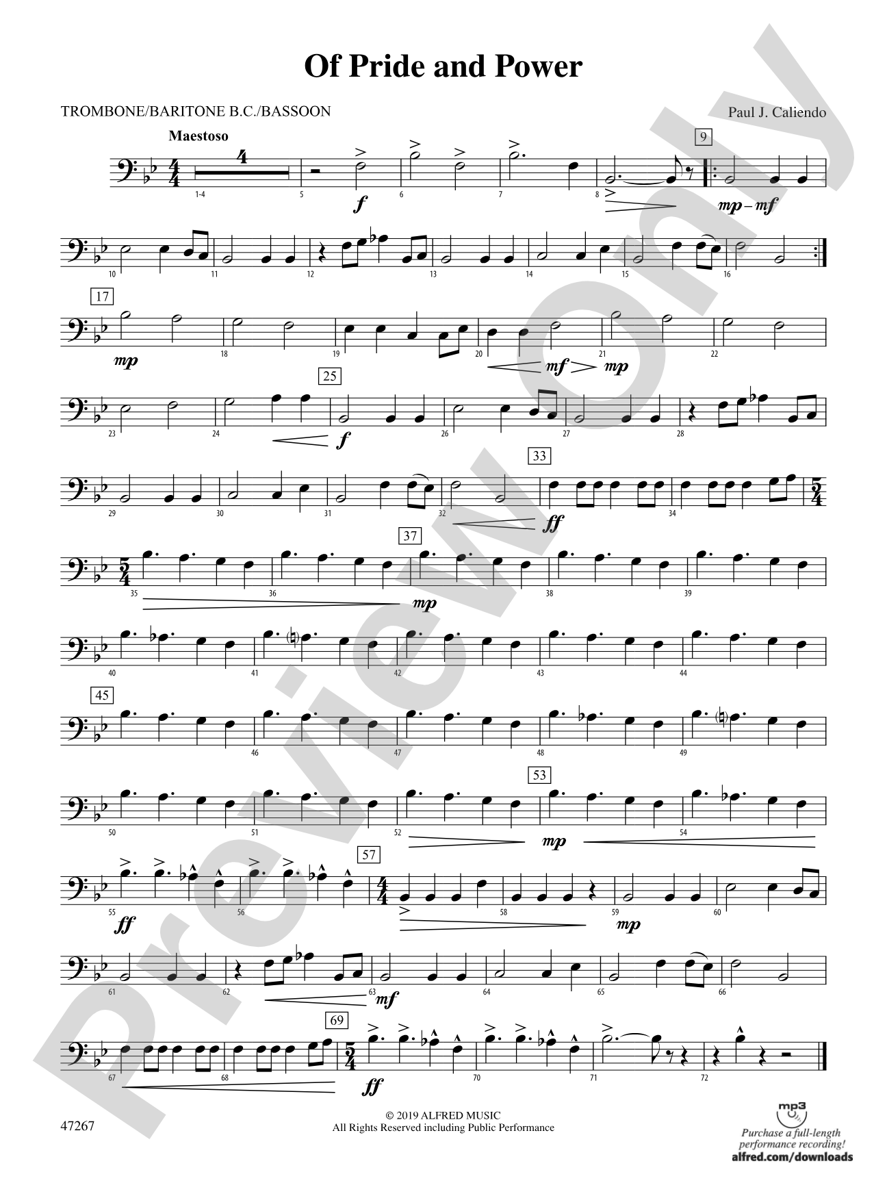 Of Pride and Power: 1st Trombone