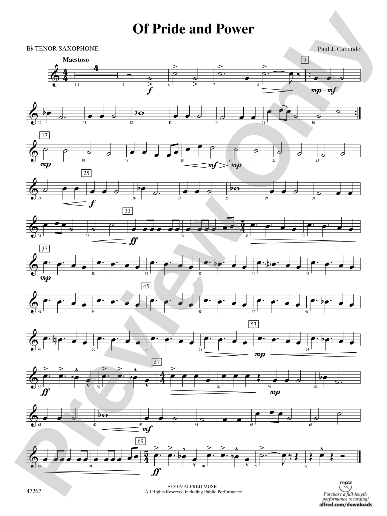 Of Pride and Power: B-flat Tenor Saxophone