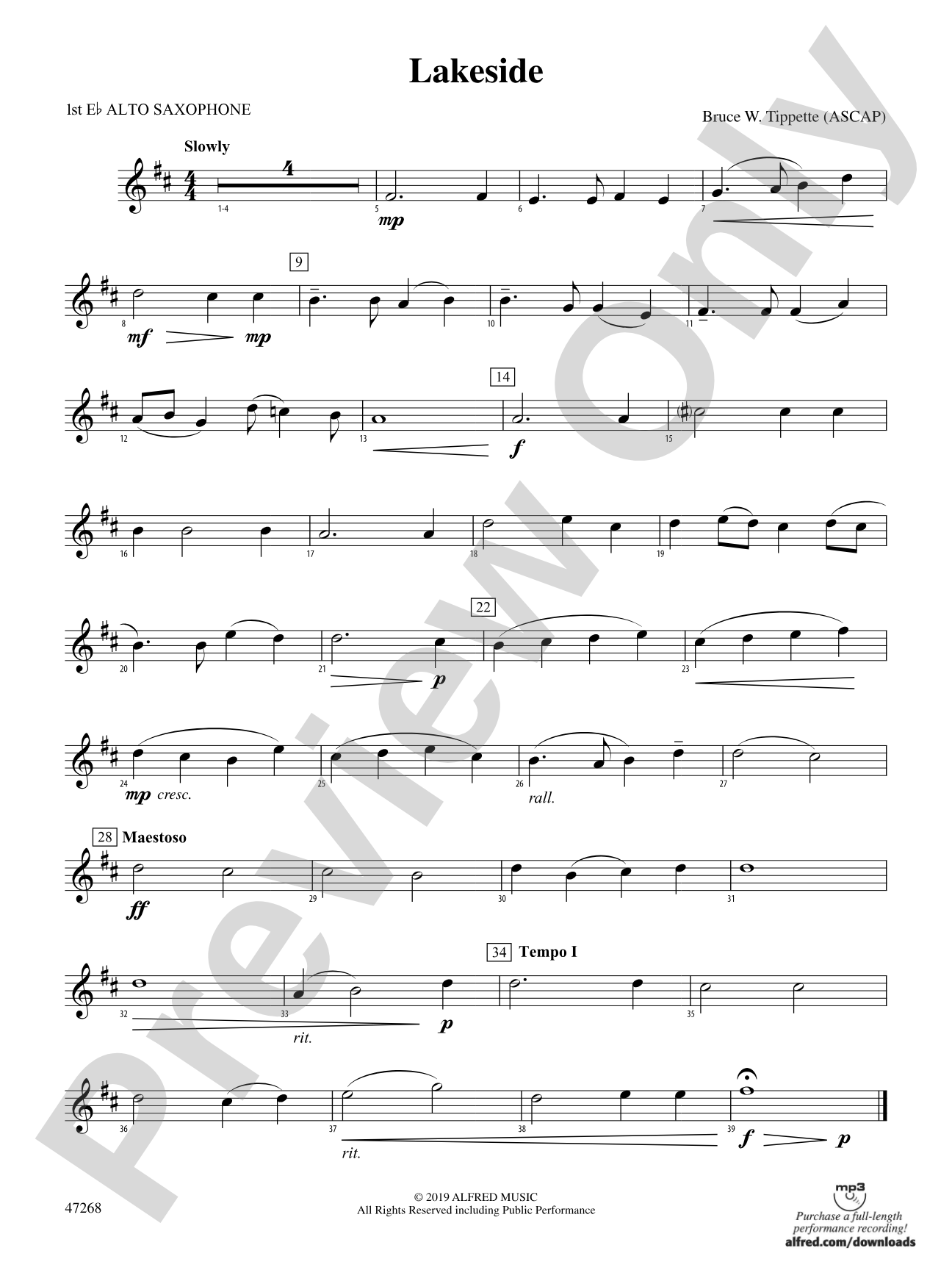 Lakeside: E-flat Alto Saxophone