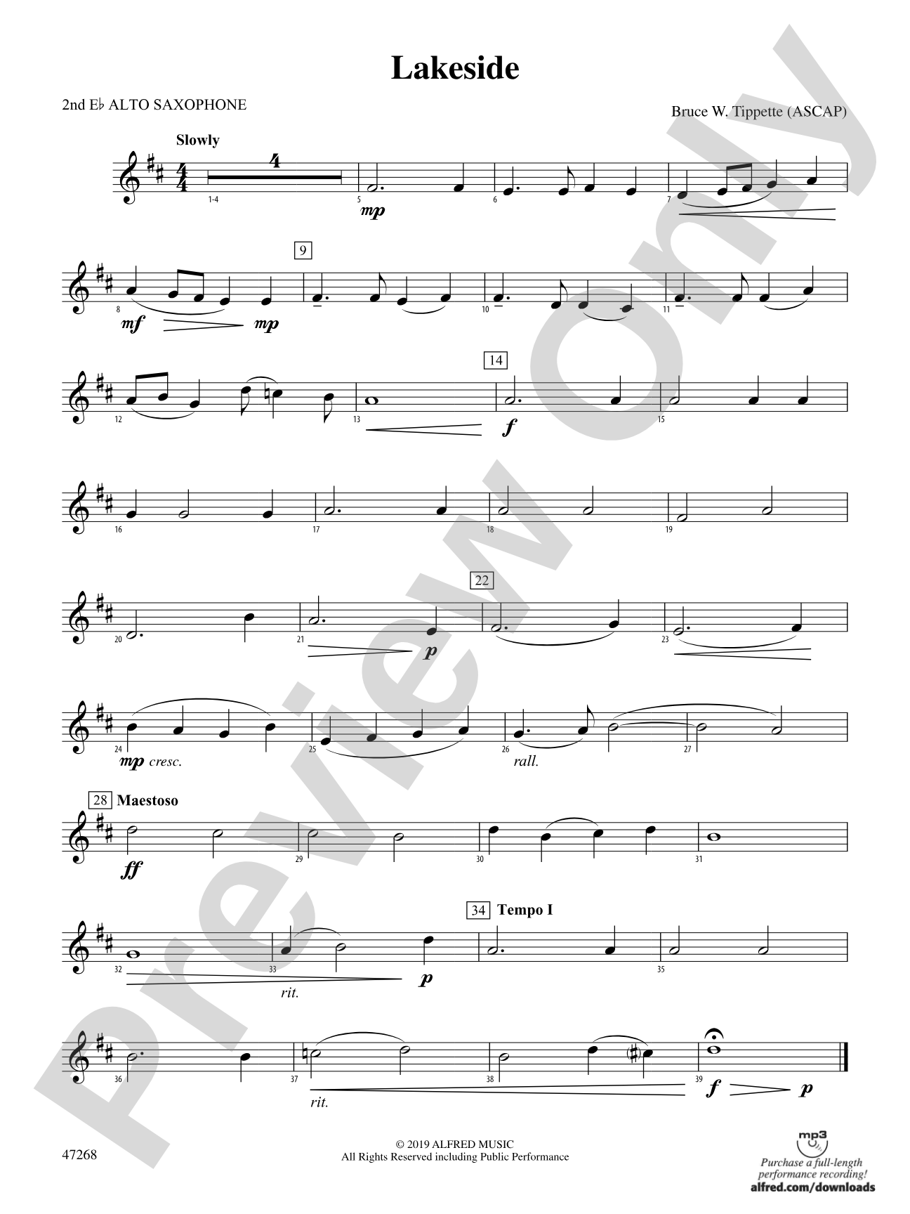 Lakeside: 2nd E-flat Alto Saxophone