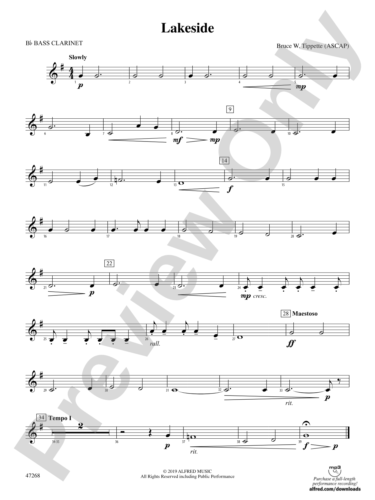 Lakeside: B-flat Bass Clarinet