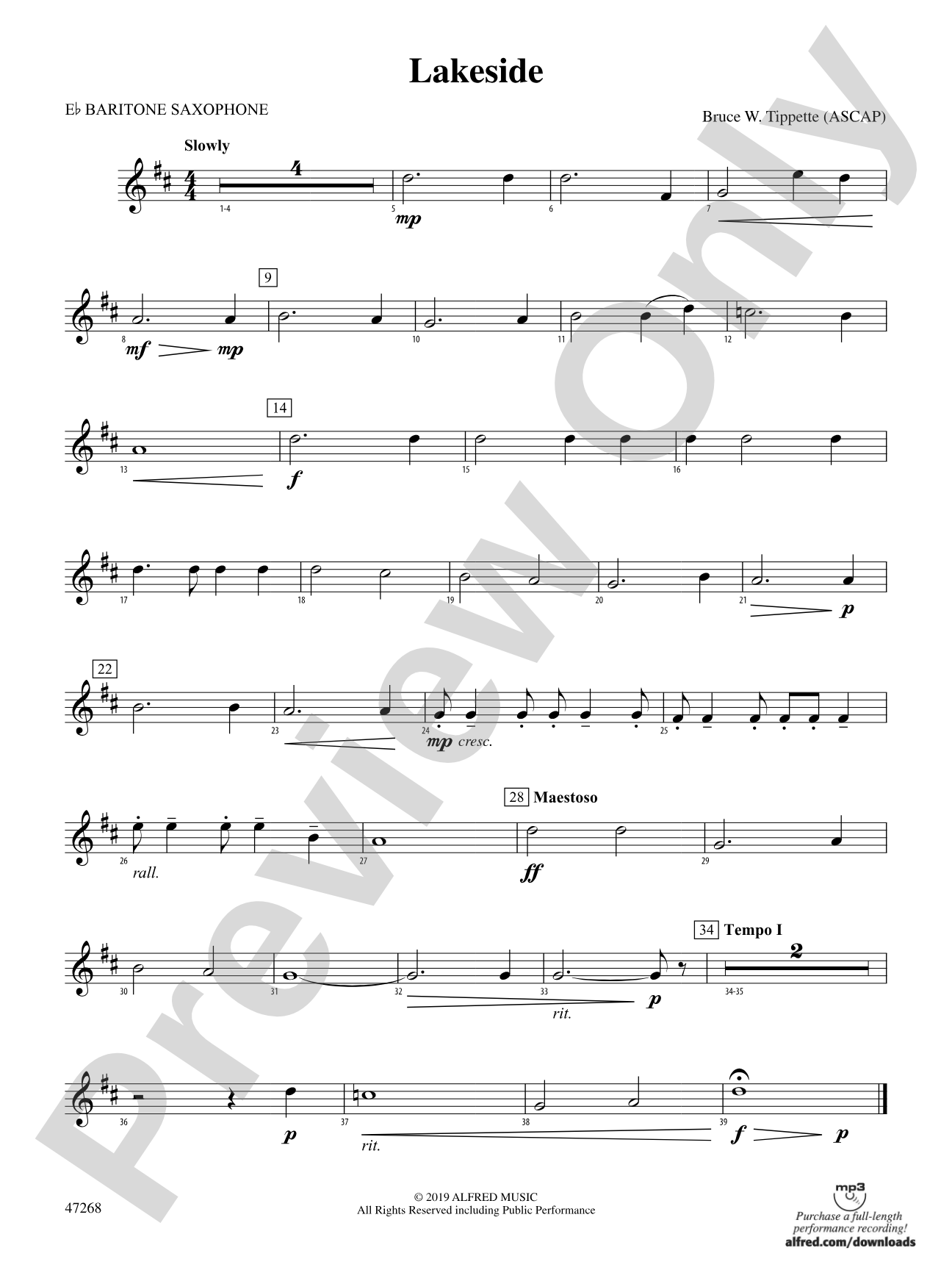 Lakeside: E-flat Baritone Saxophone