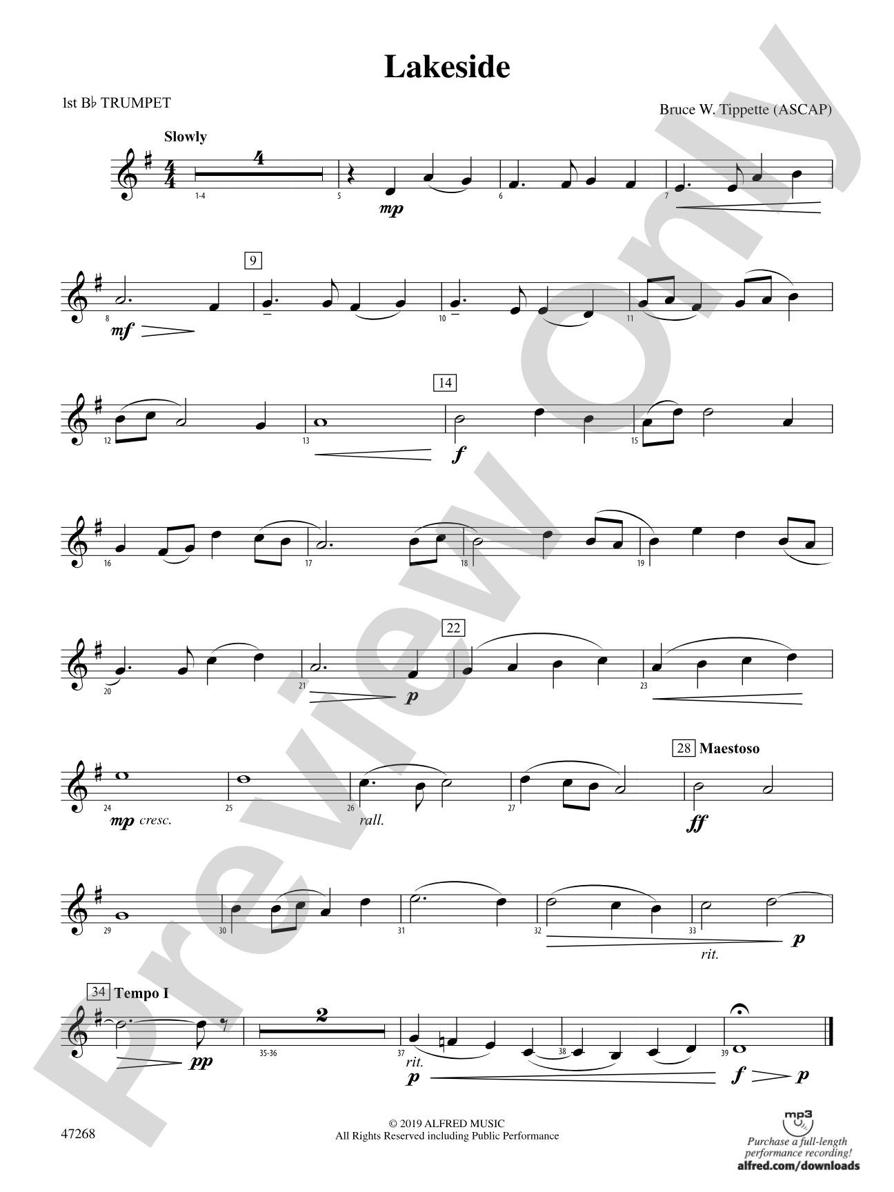 Lakeside: 1st B-flat Trumpet