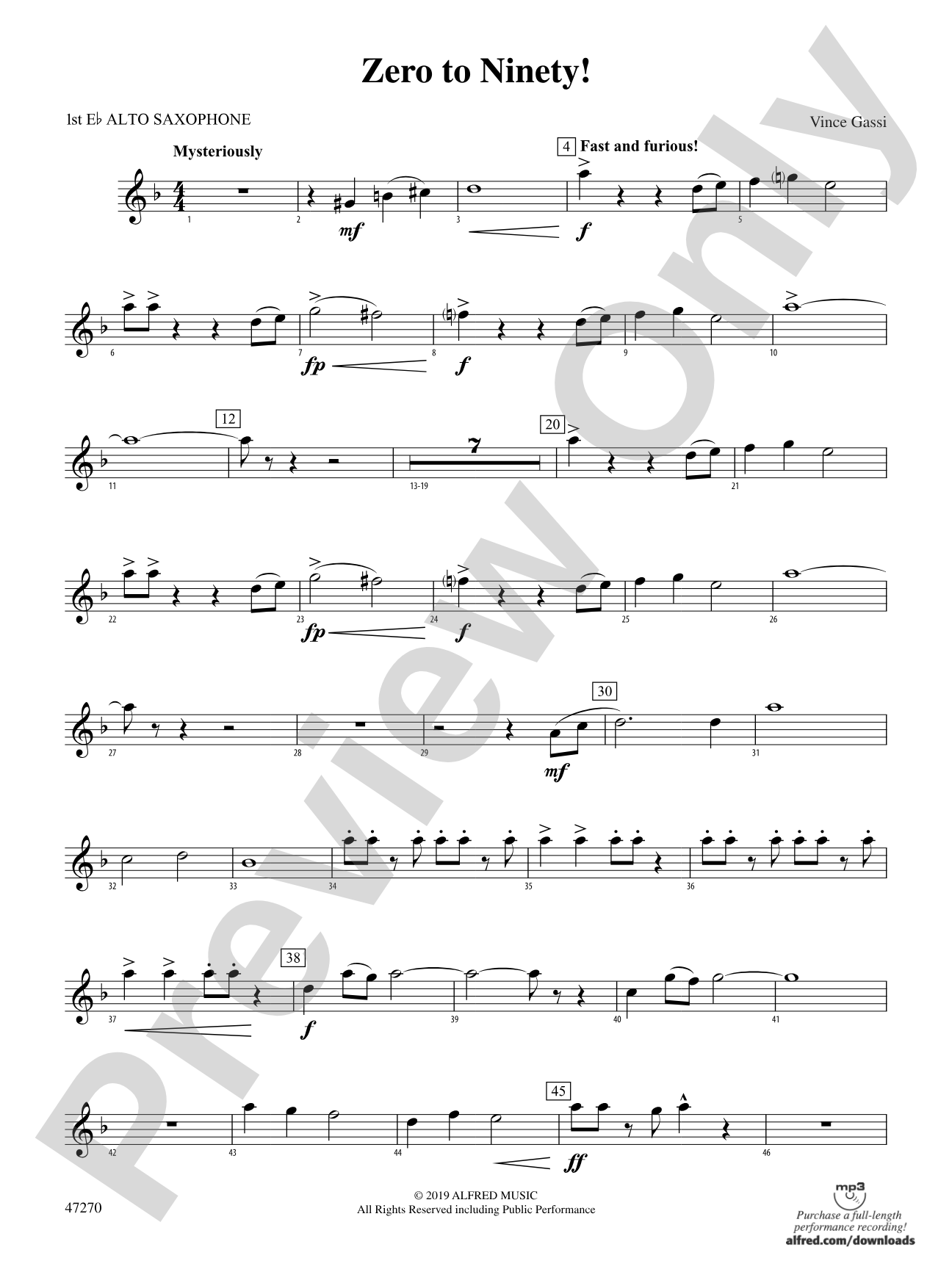 Zero to Ninety!: E-flat Alto Saxophone