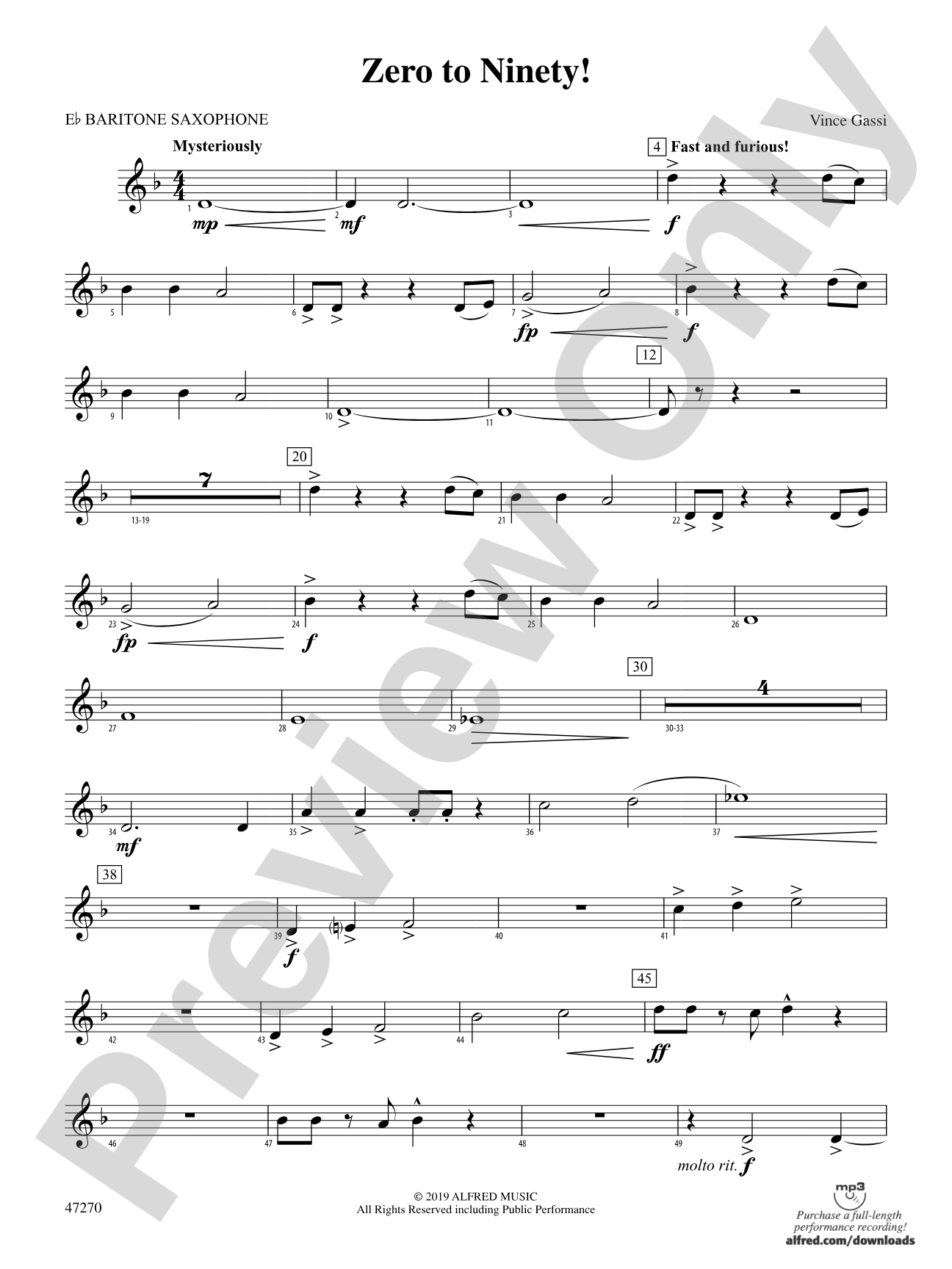 Zero to Ninety!: E-flat Baritone Saxophone