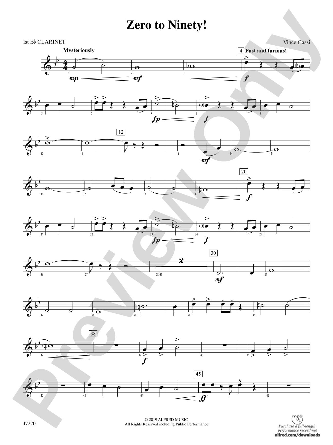 Zero to Ninety!: 1st B-flat Clarinet