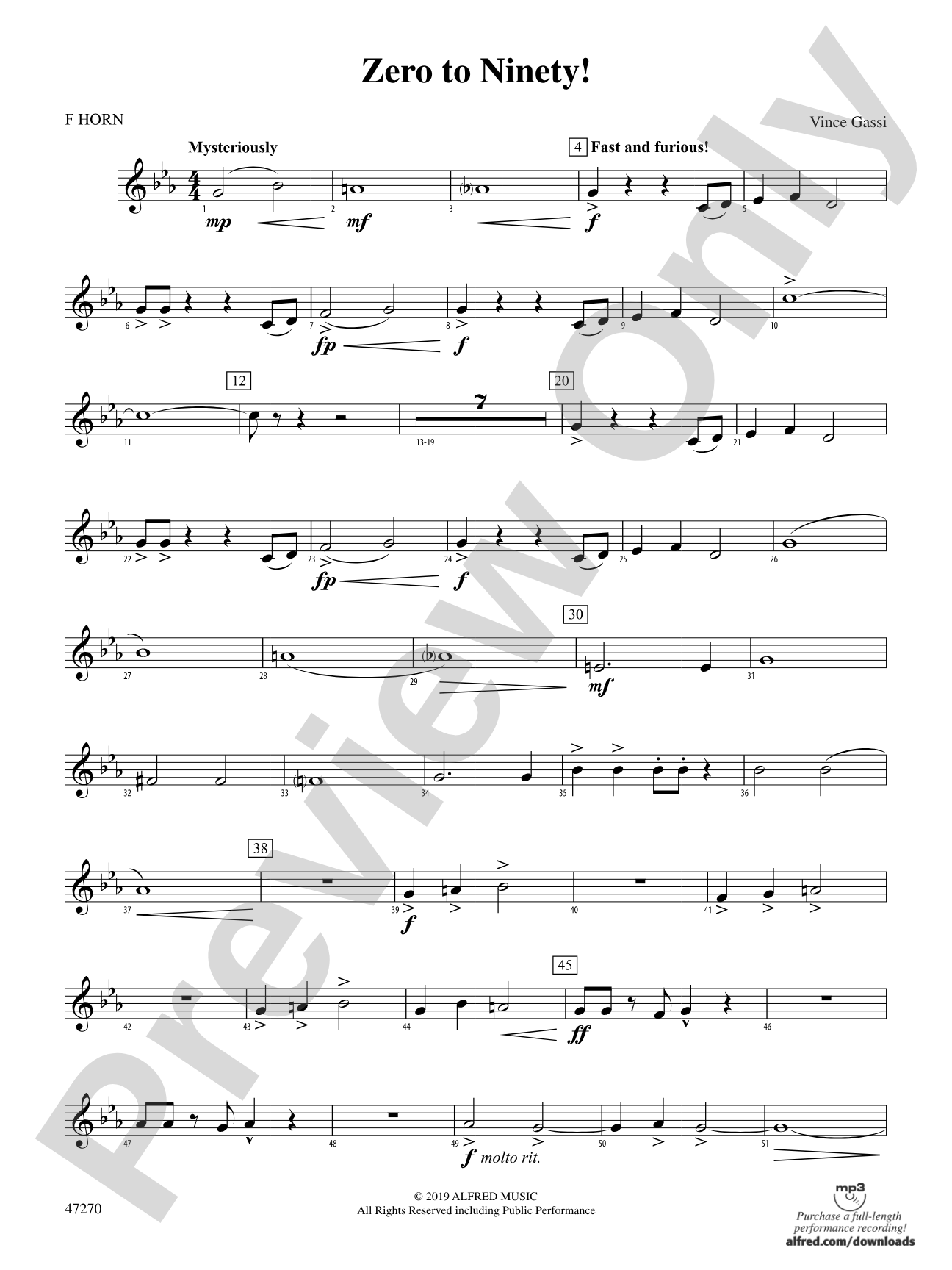 Zero to Ninety!: 1st F Horn