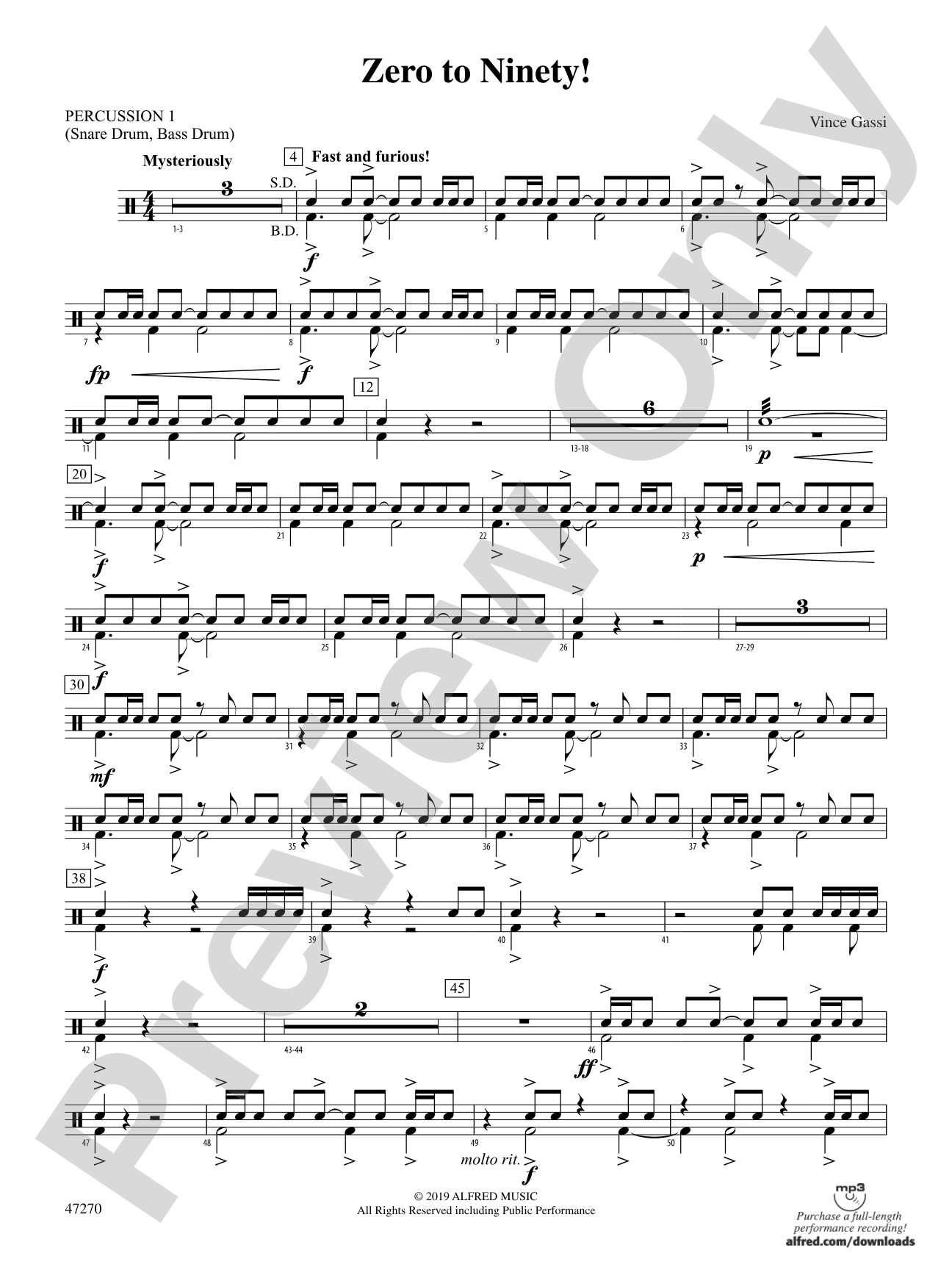 Zero to Ninety!: 1st Percussion