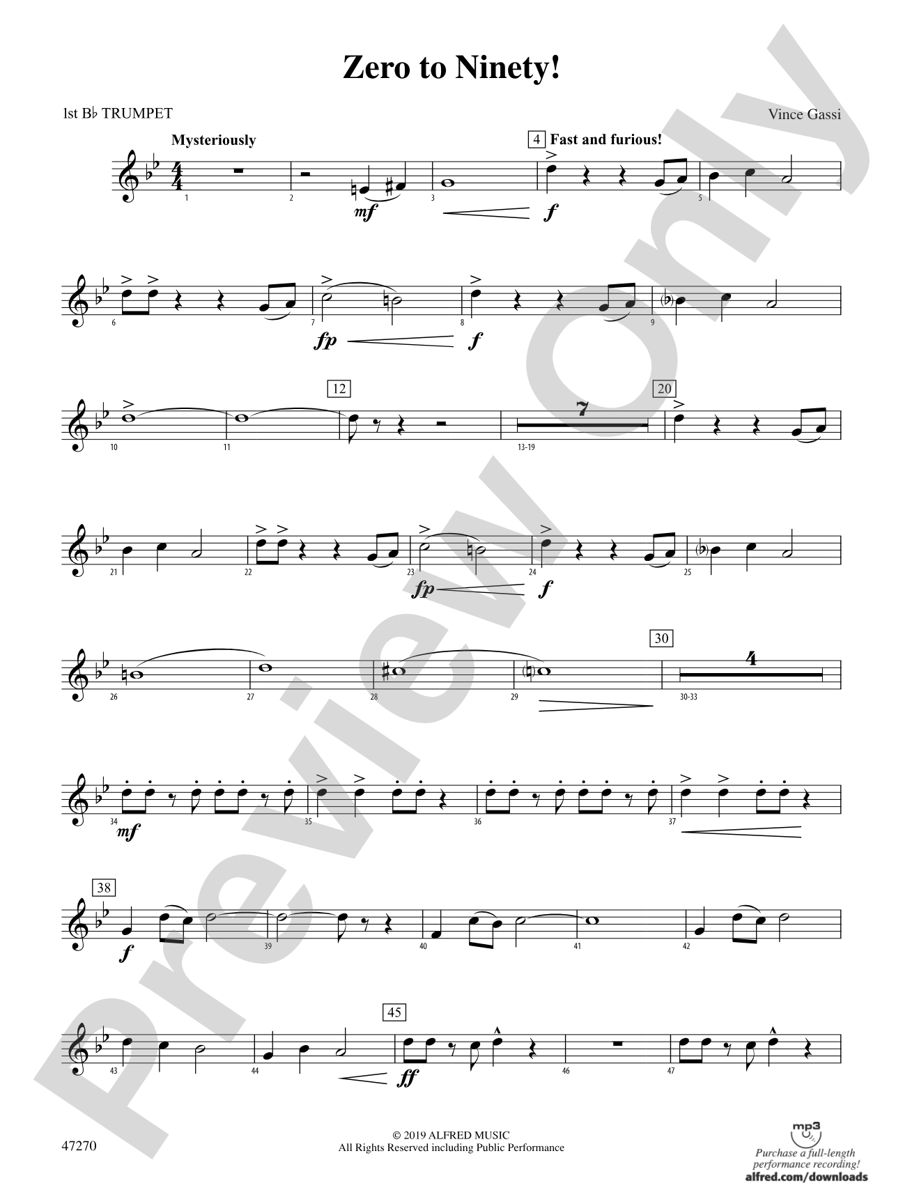 Zero to Ninety!: 1st B-flat Trumpet
