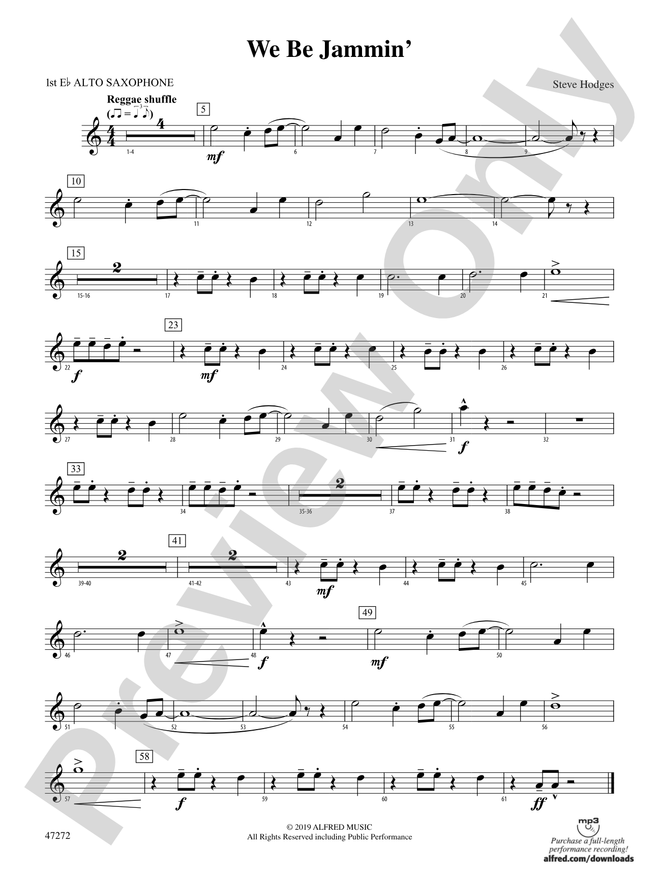 We Be Jammin': E-flat Alto Saxophone