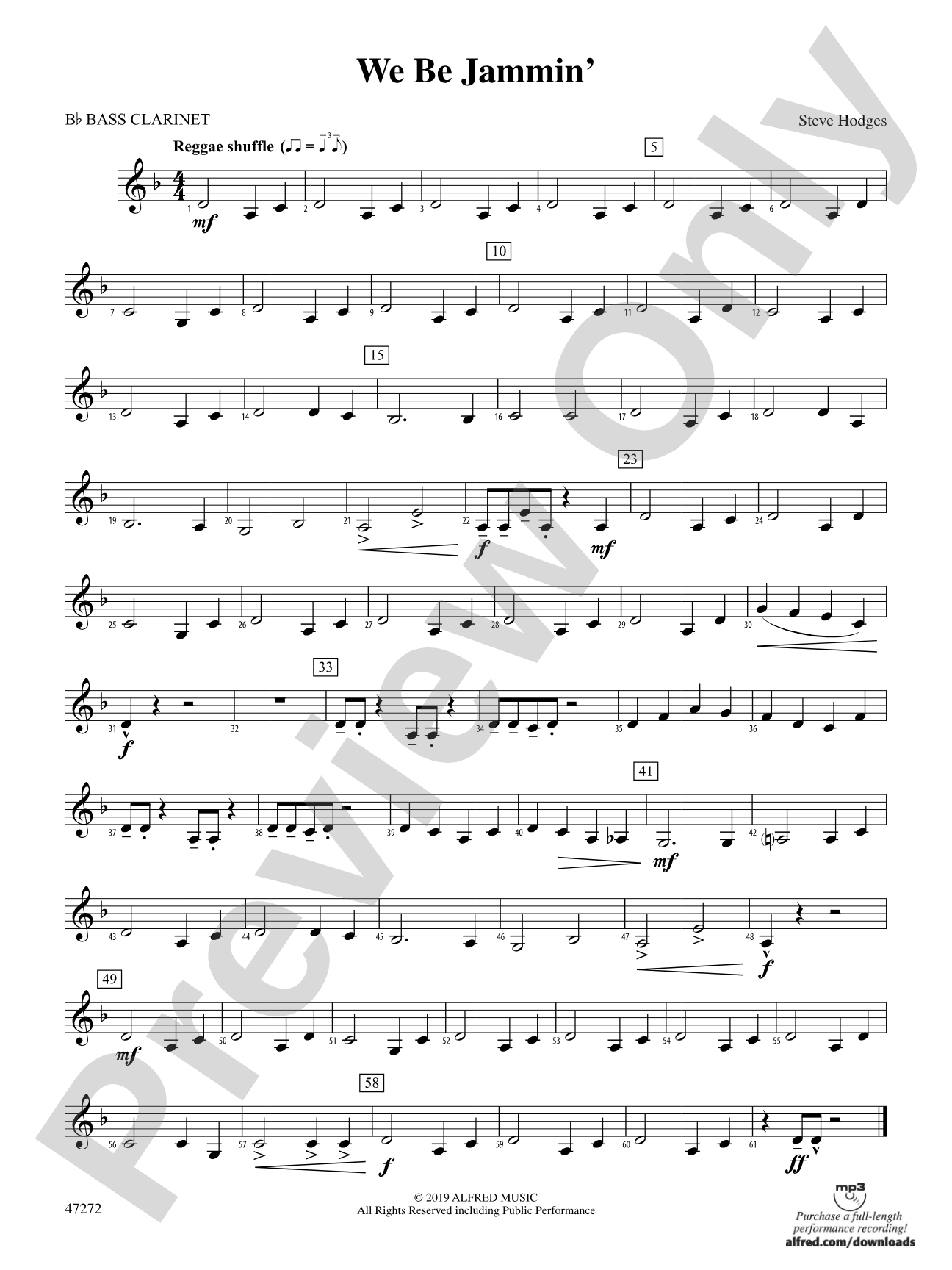 We Be Jammin': B-flat Bass Clarinet