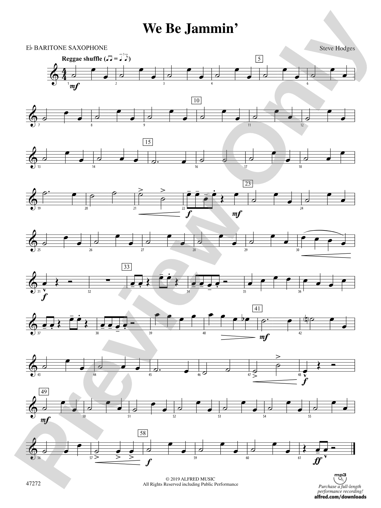 We Be Jammin': E-flat Baritone Saxophone