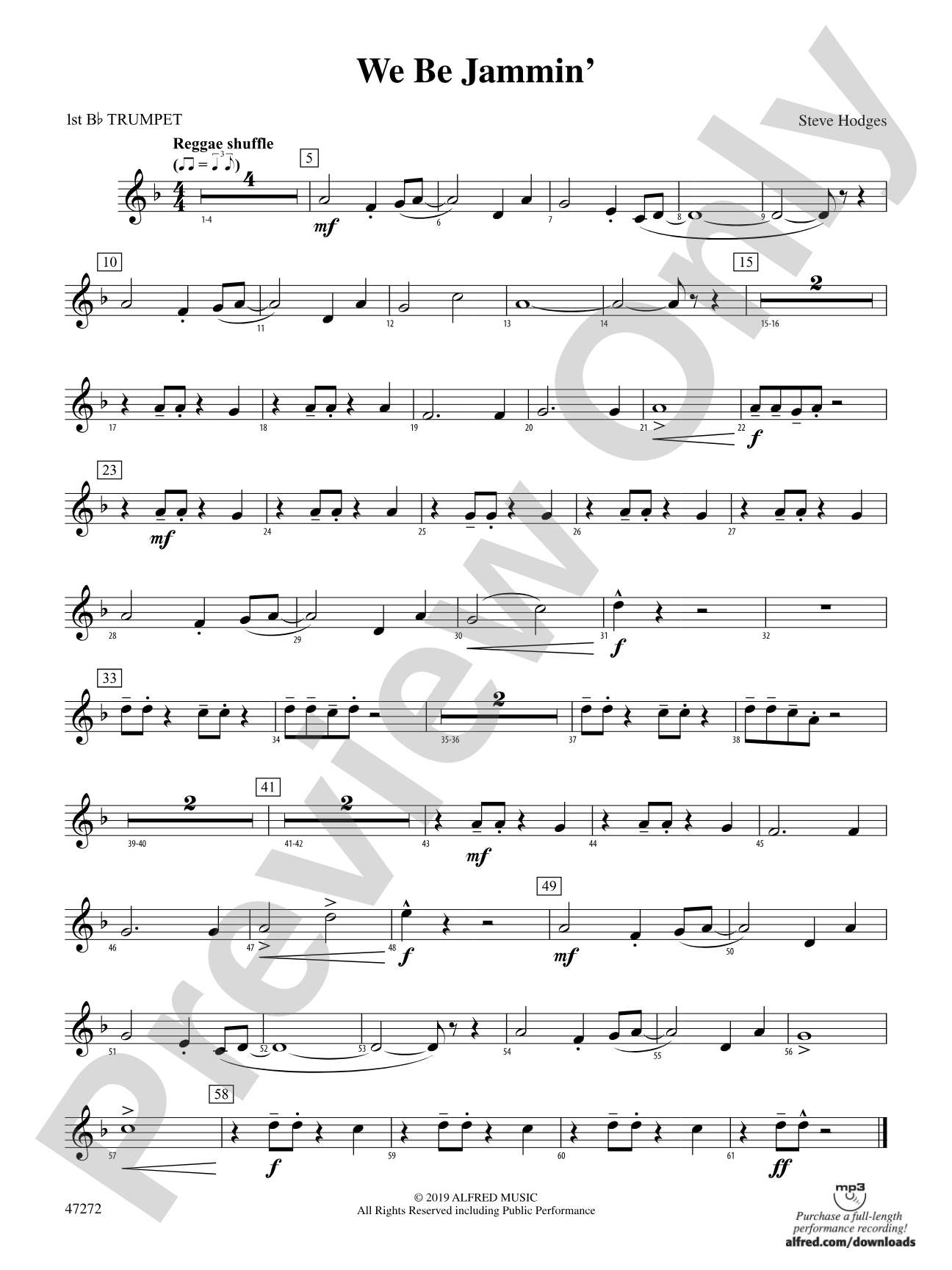 We Be Jammin': 1st B-flat Trumpet