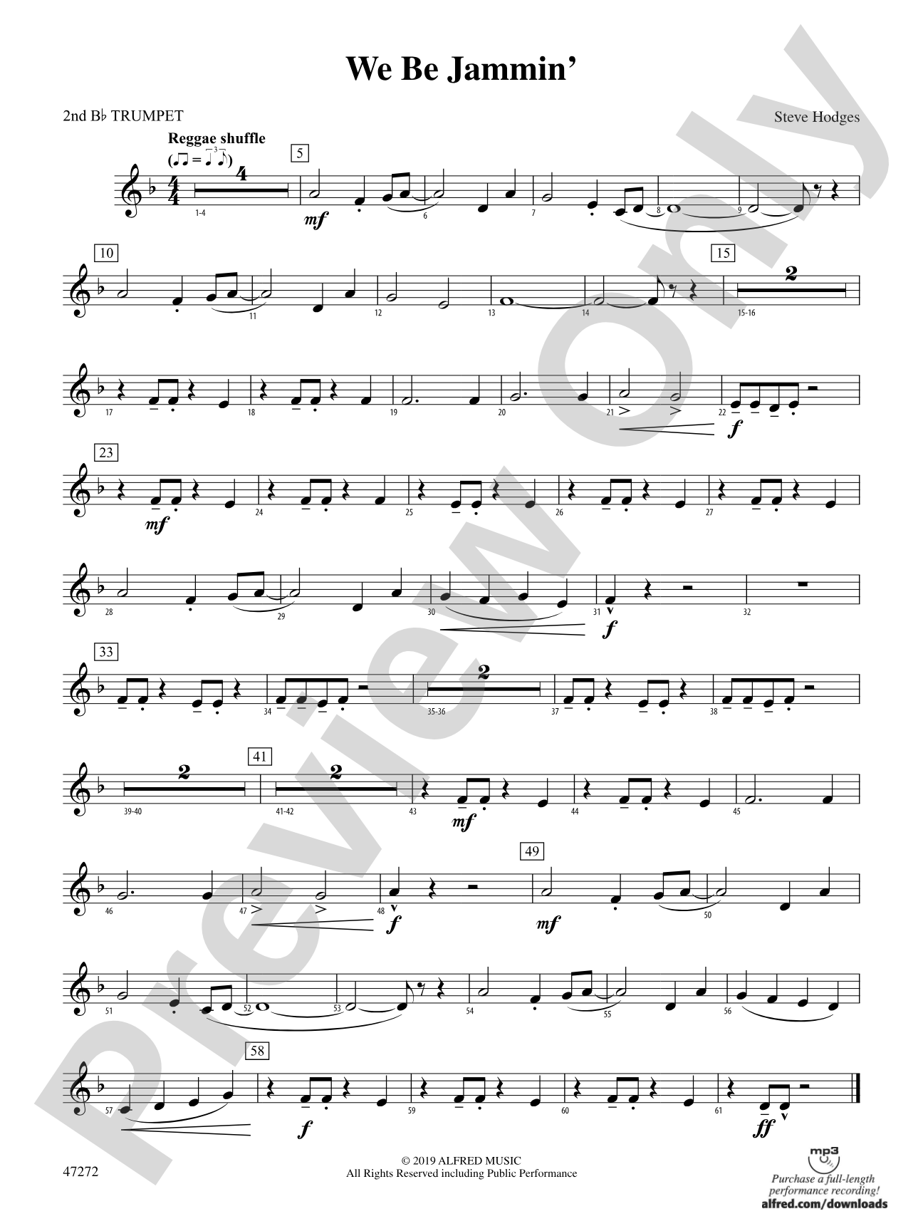 We Be Jammin': 2nd B-flat Trumpet