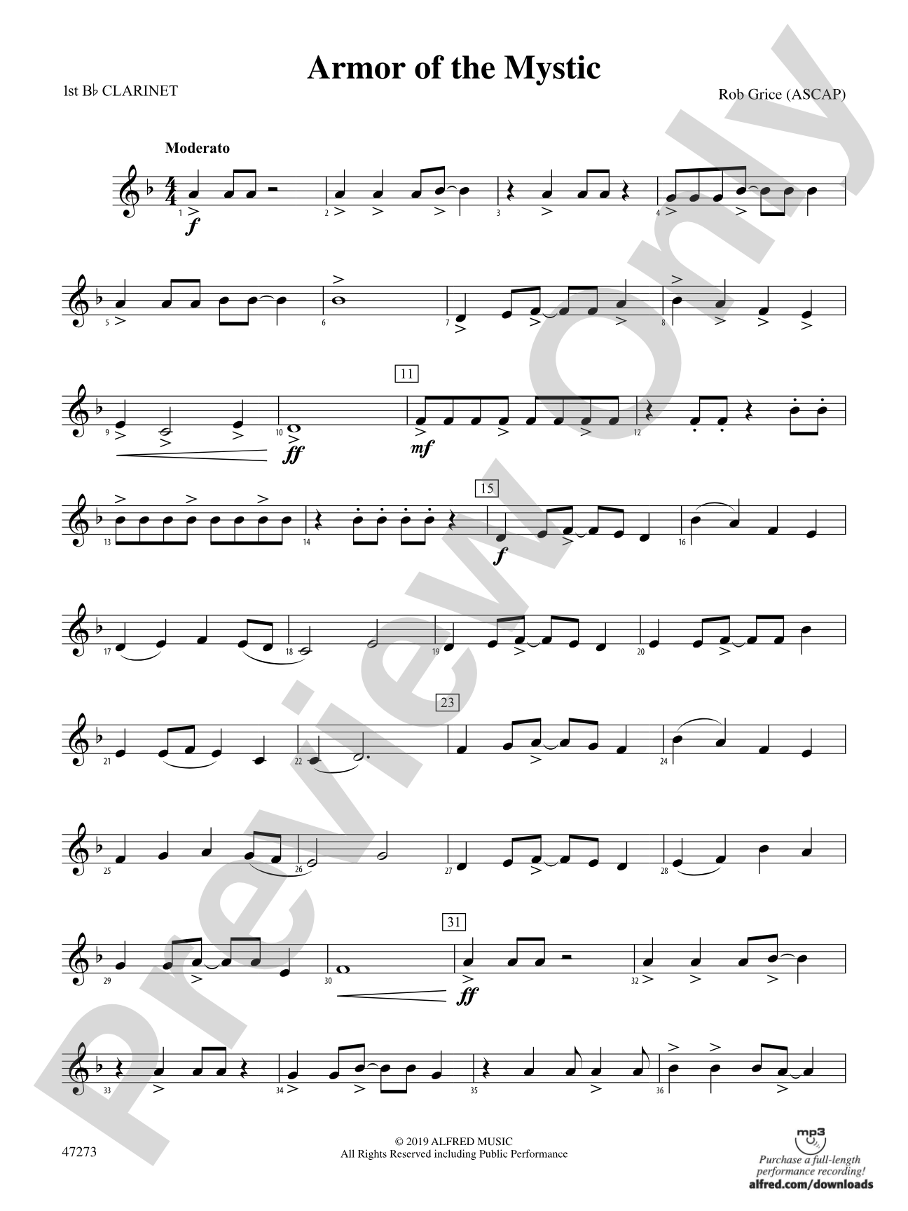 Armor of the Mystic: 1st B-flat Clarinet