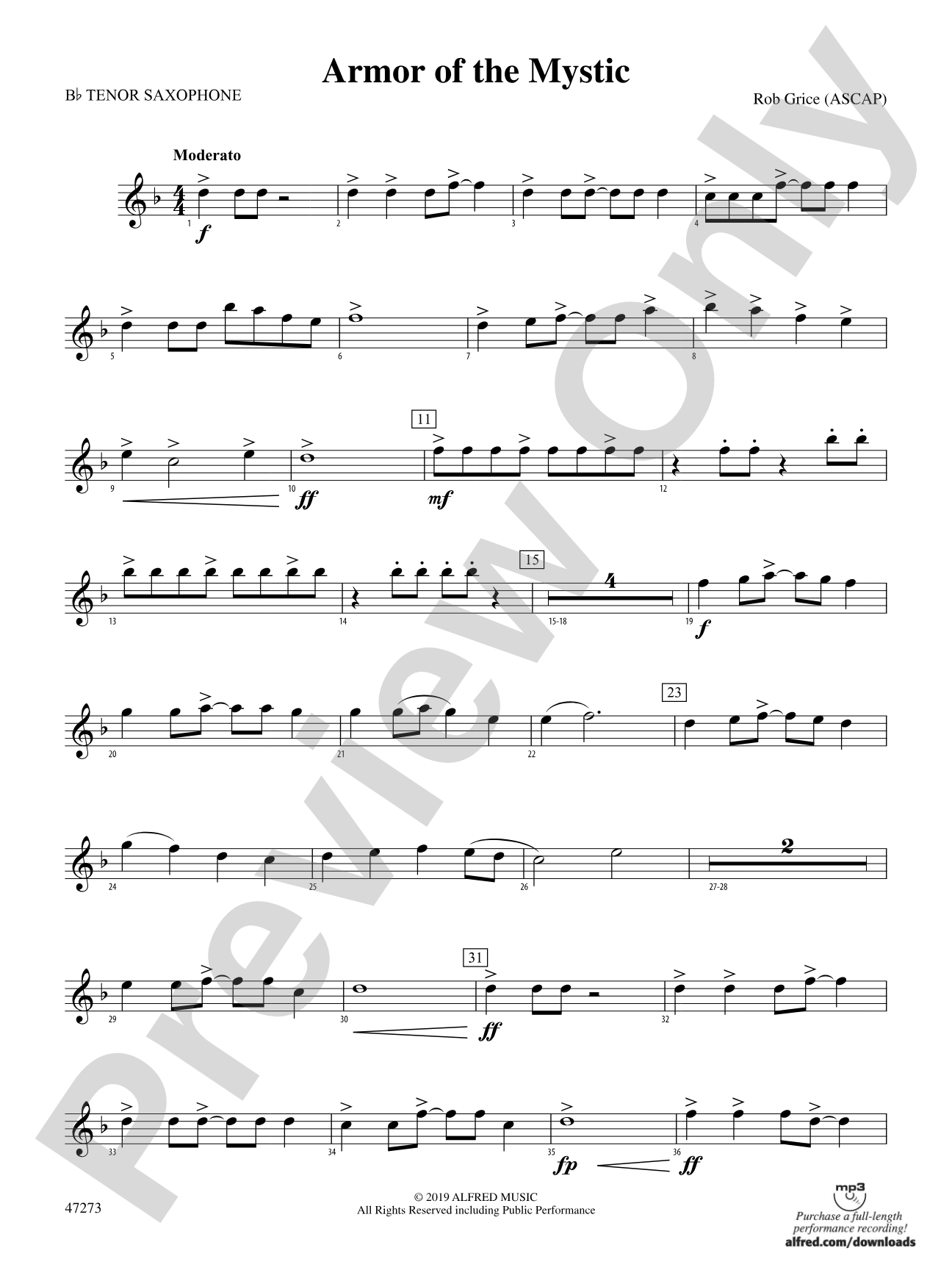 Armor of the Mystic: B-flat Tenor Saxophone