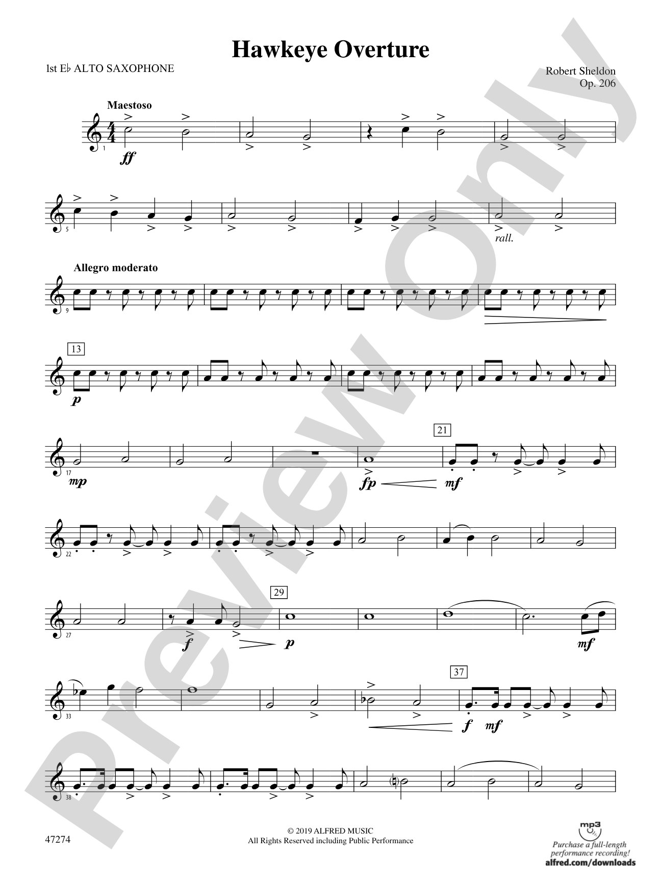 Hawkeye Overture: E-flat Alto Saxophone