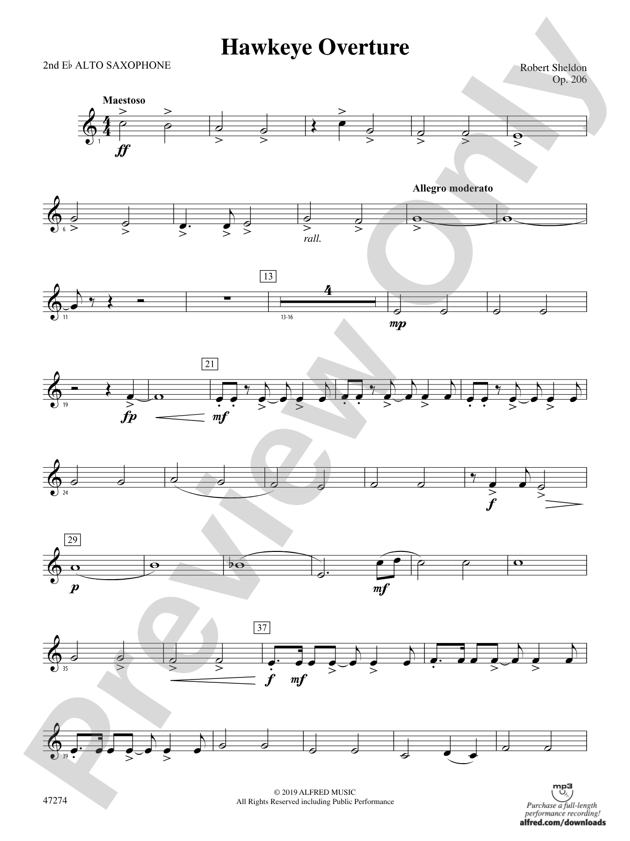 Hawkeye Overture: 2nd E-flat Alto Saxophone