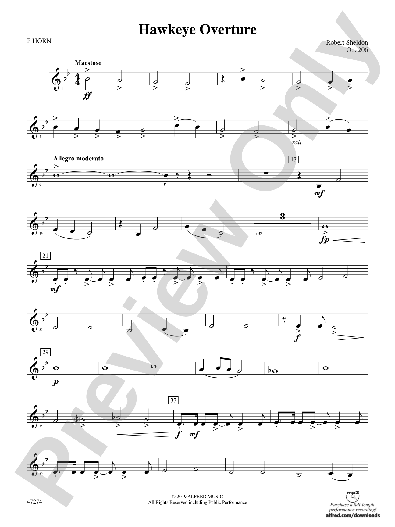 Hawkeye Overture: 1st F Horn