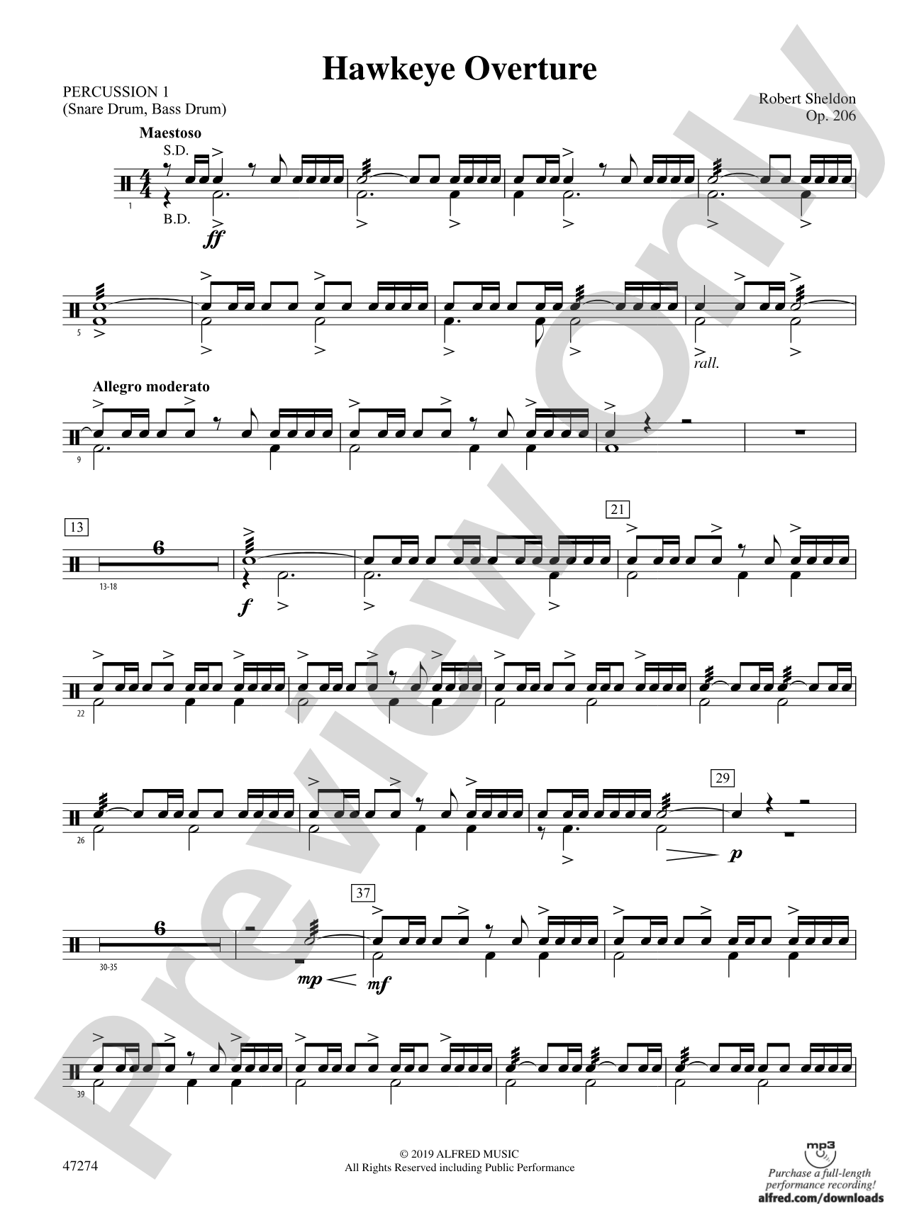 Hawkeye Overture: 1st Percussion
