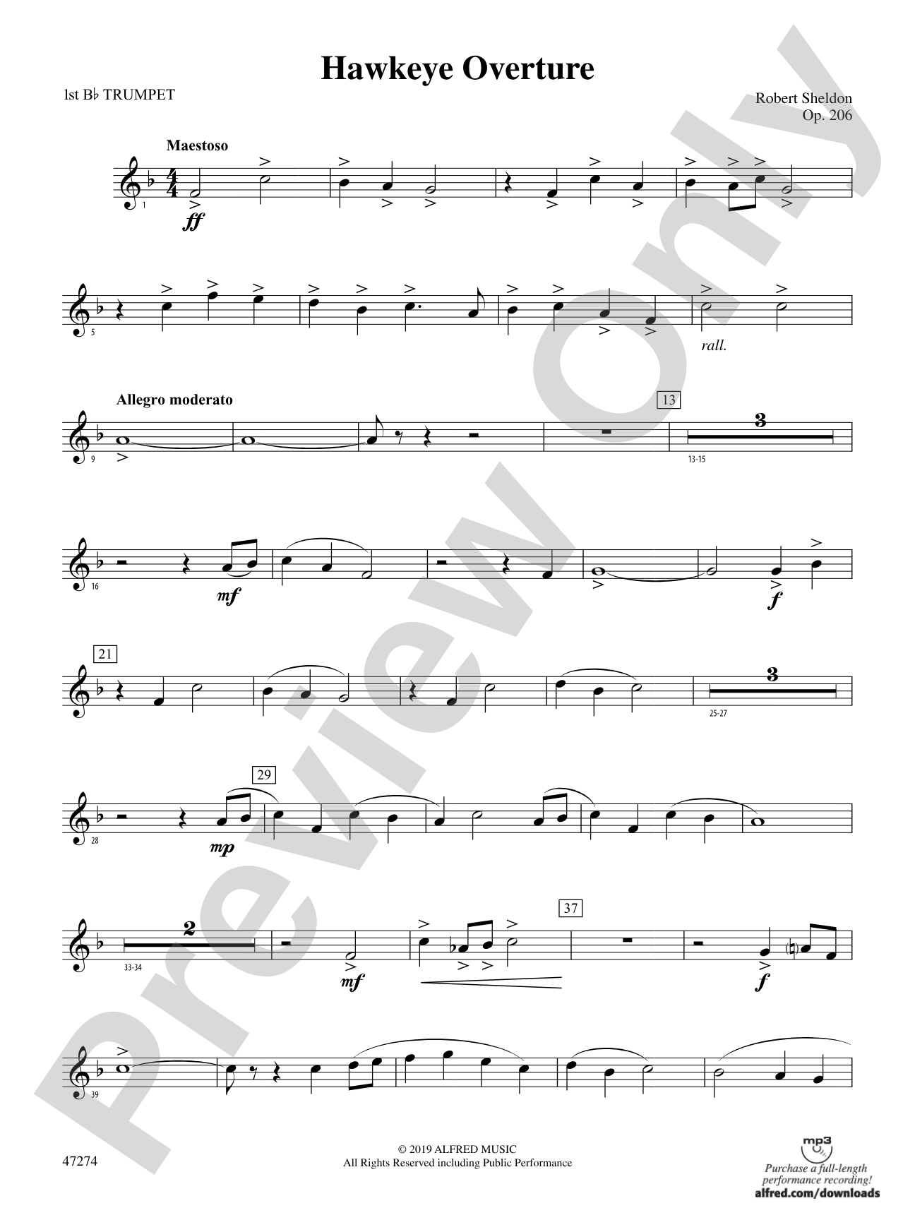 Hawkeye Overture: 1st B-flat Trumpet