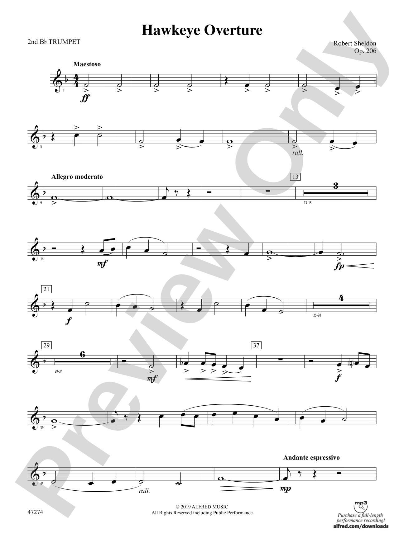 Hawkeye Overture: 2nd B-flat Trumpet