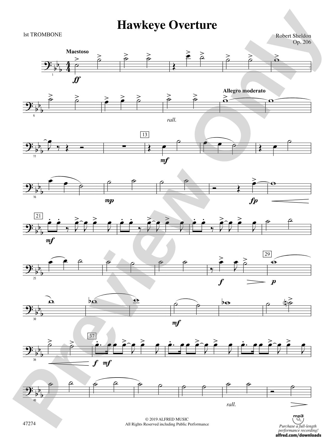 Hawkeye Overture: 1st Trombone