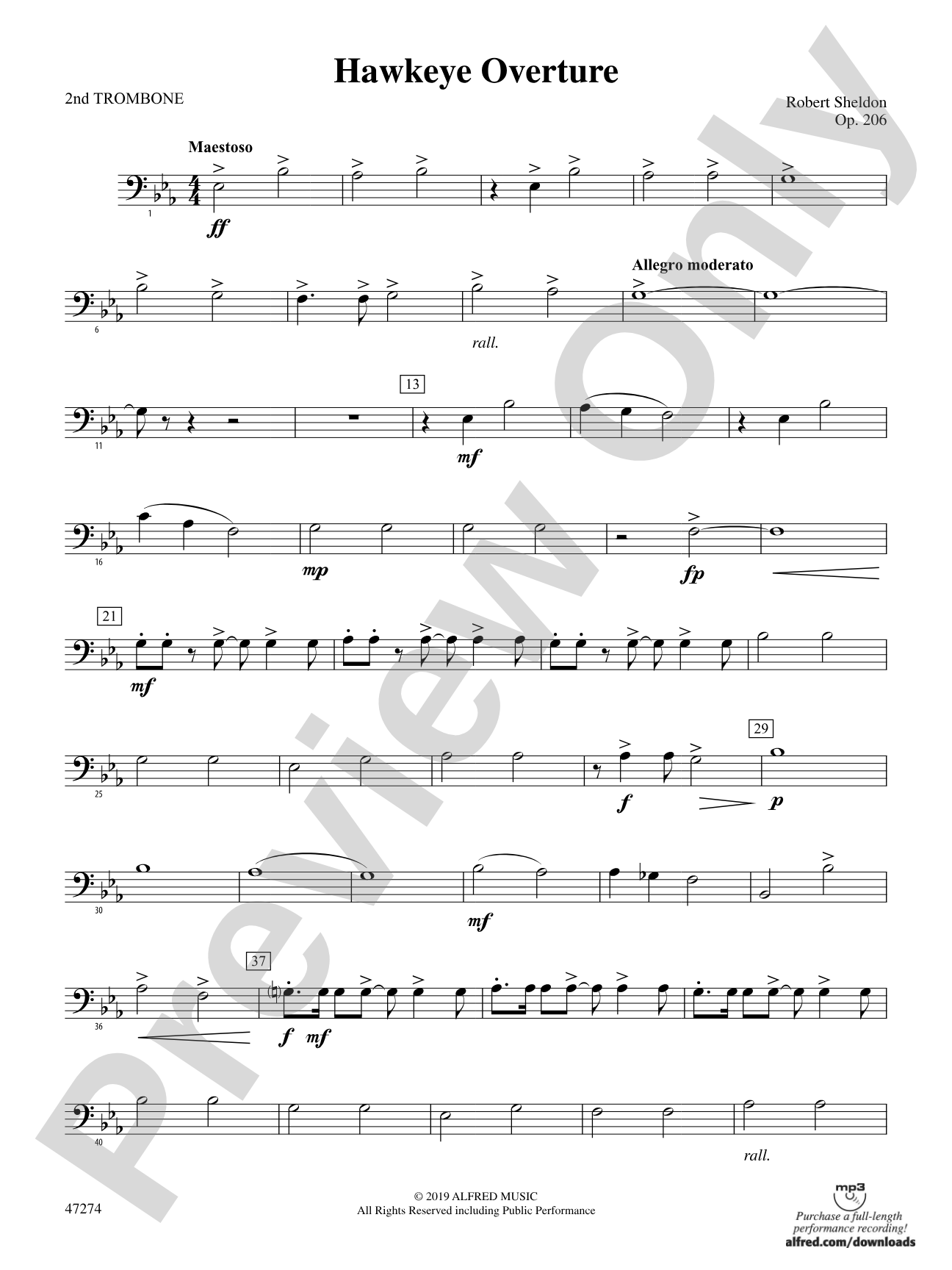 Hawkeye Overture: 2nd Trombone
