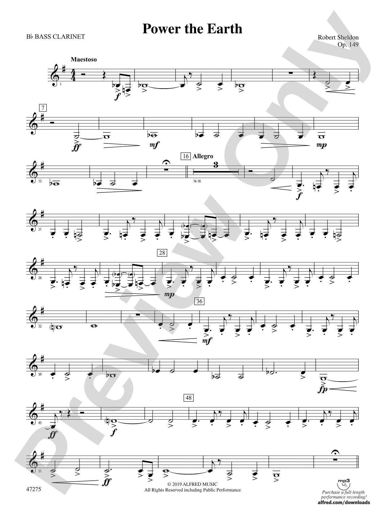 Power the Earth: B-flat Bass Clarinet